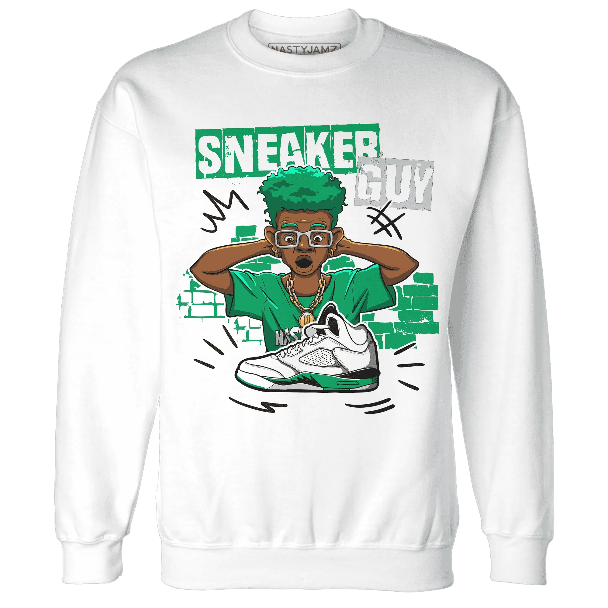 NastyJamz-Lucky-Green-5s-Sweatshirt-Match-Sneaker-Guy-Collector
