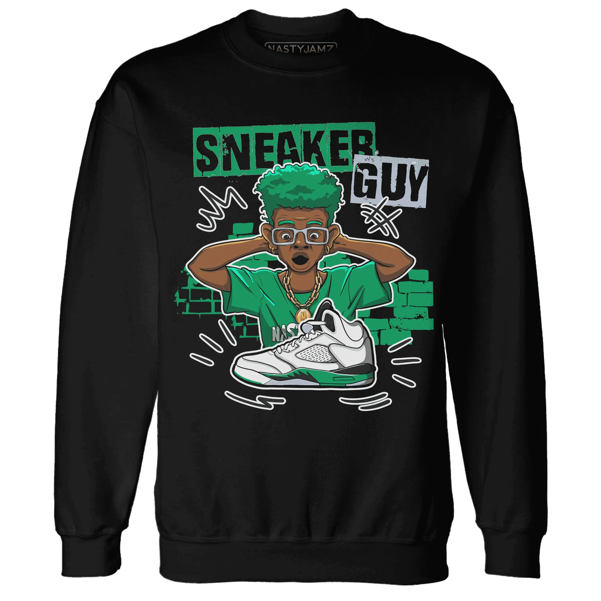 NastyJamz-Lucky-Green-5s-Sweatshirt-Match-Sneaker-Guy-Collector