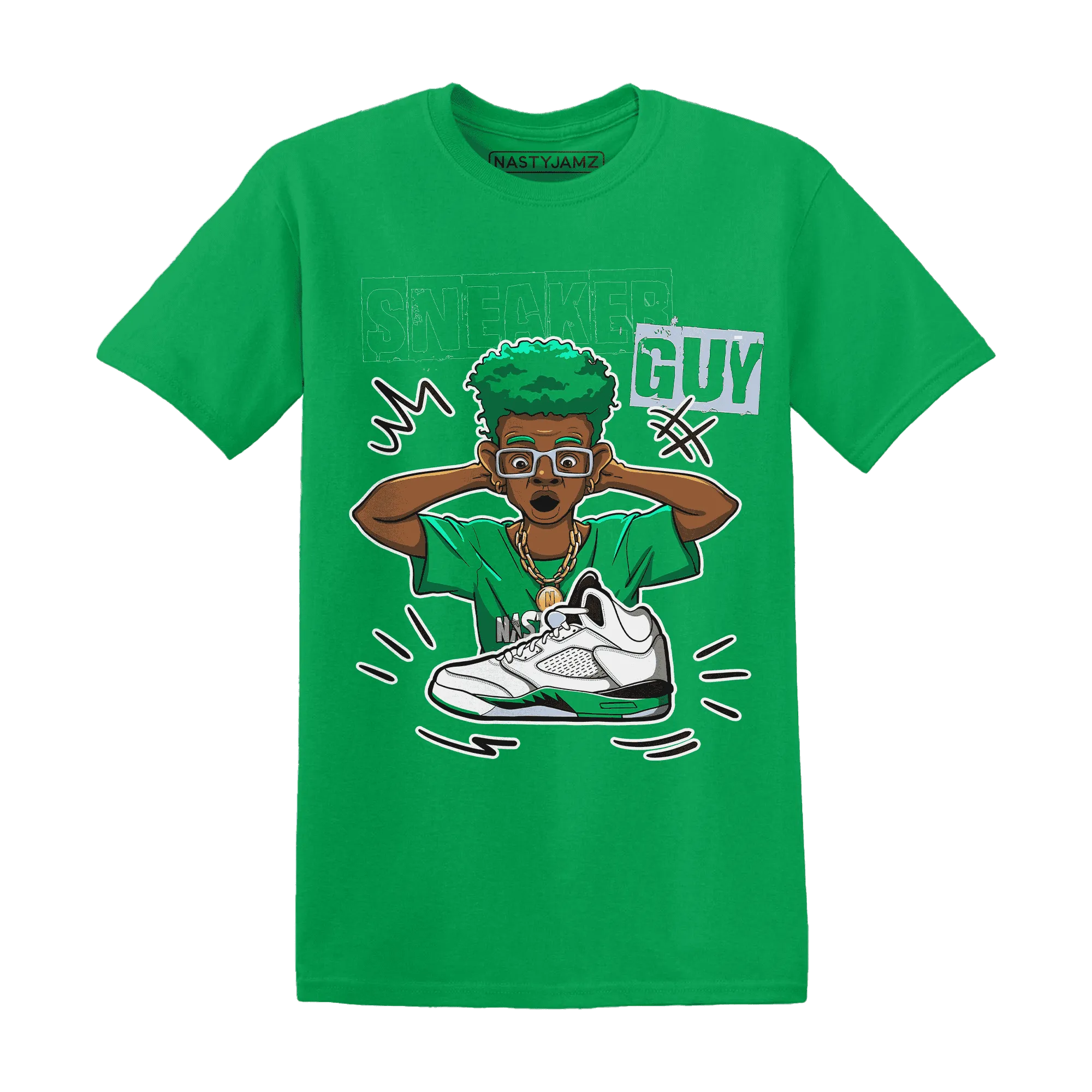 NastyJamz-Lucky-Green-5s-T-Shirt-Match-Sneaker-Guy-Collector