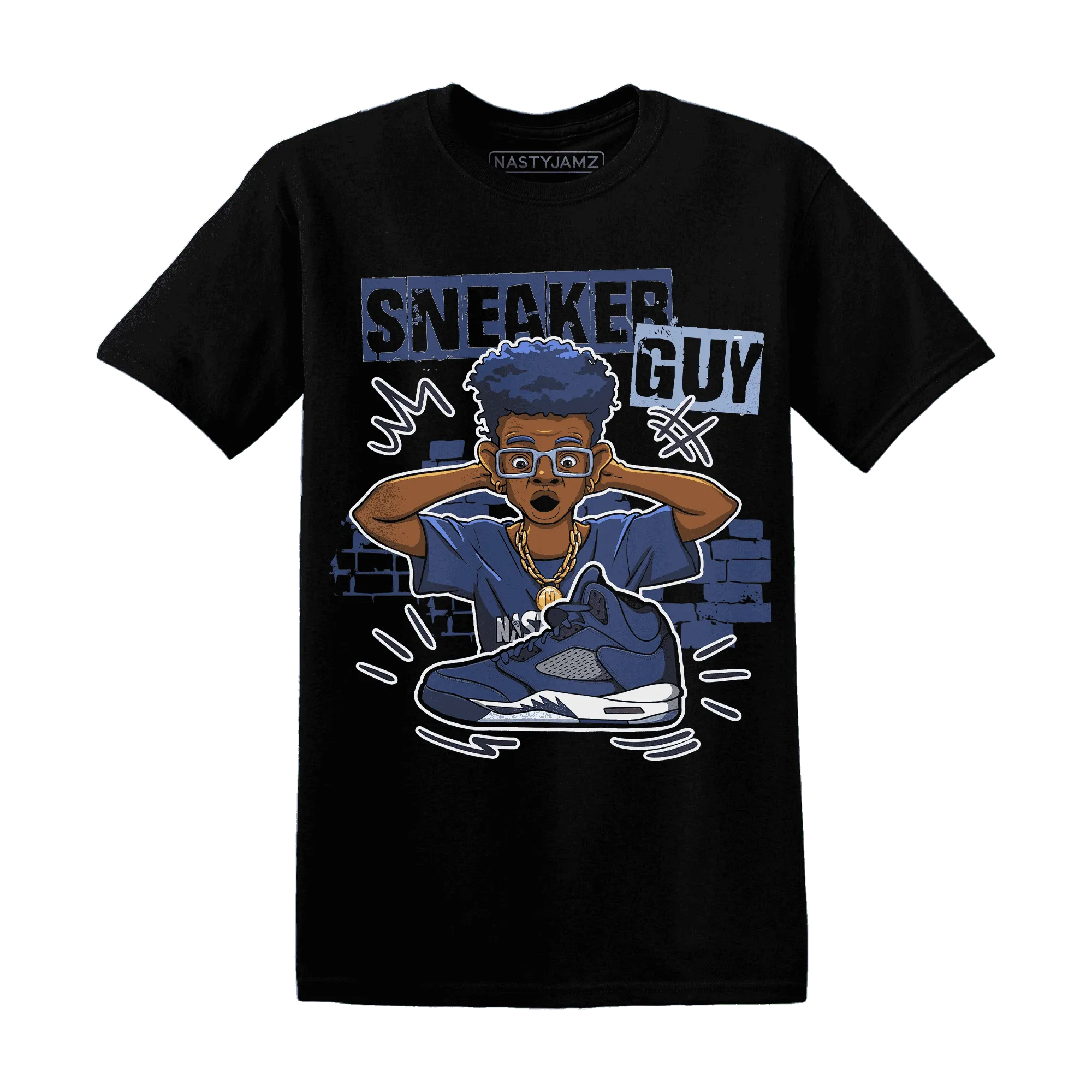 NastyJamz-Midnight-Navy-5s-T-Shirt-Match-Sneaker-Guy-Collector