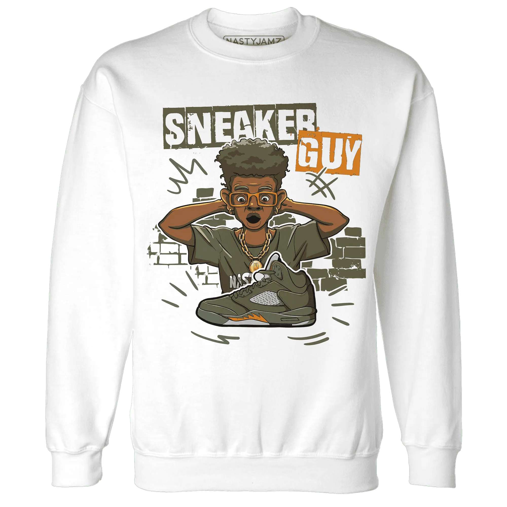 NastyJamz-Olive-5s-Sweatshirt-Match-Sneaker-Guy-Collector