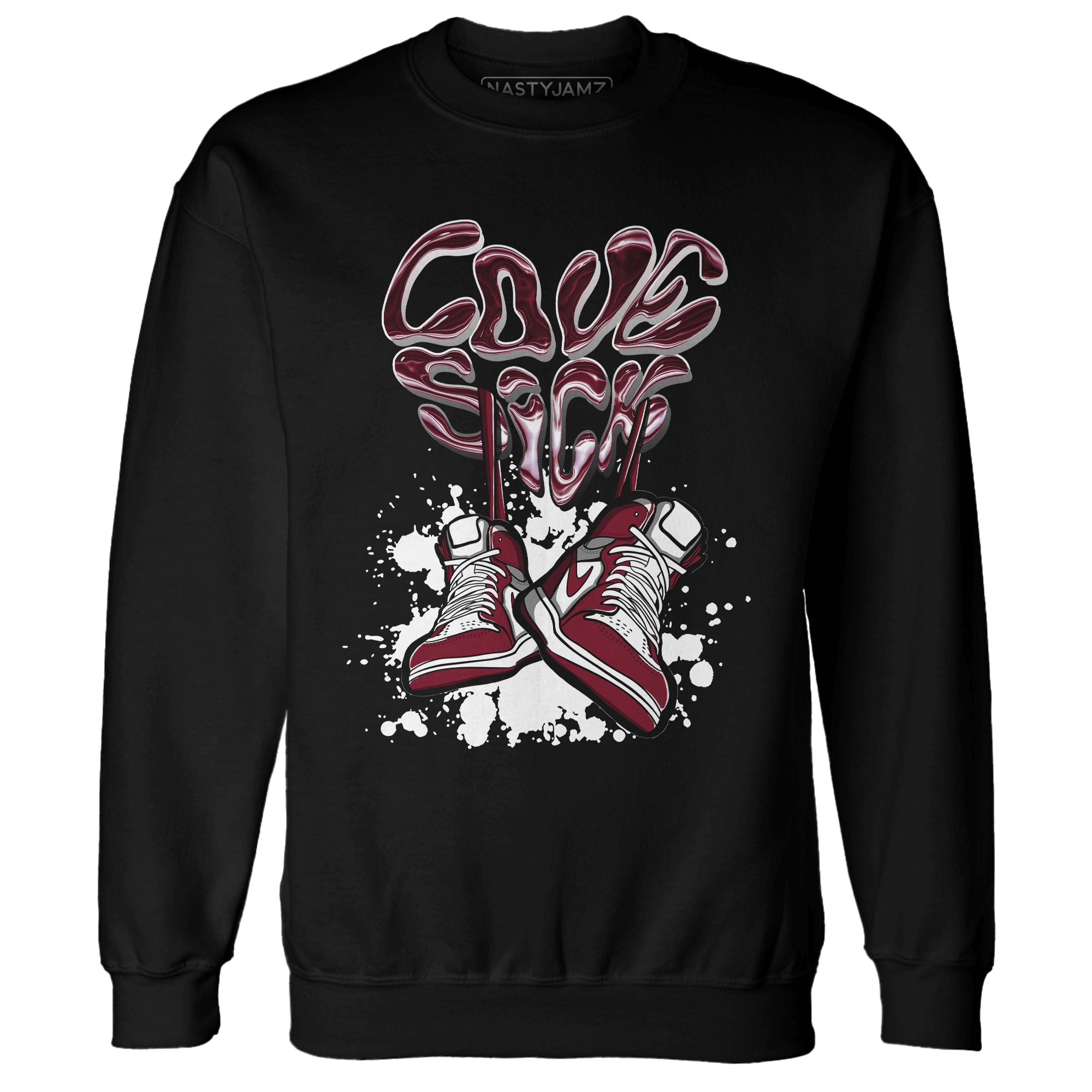 High White Team Red 1s Sweatshirt Match Sneaker Love Sick - NastyJamz