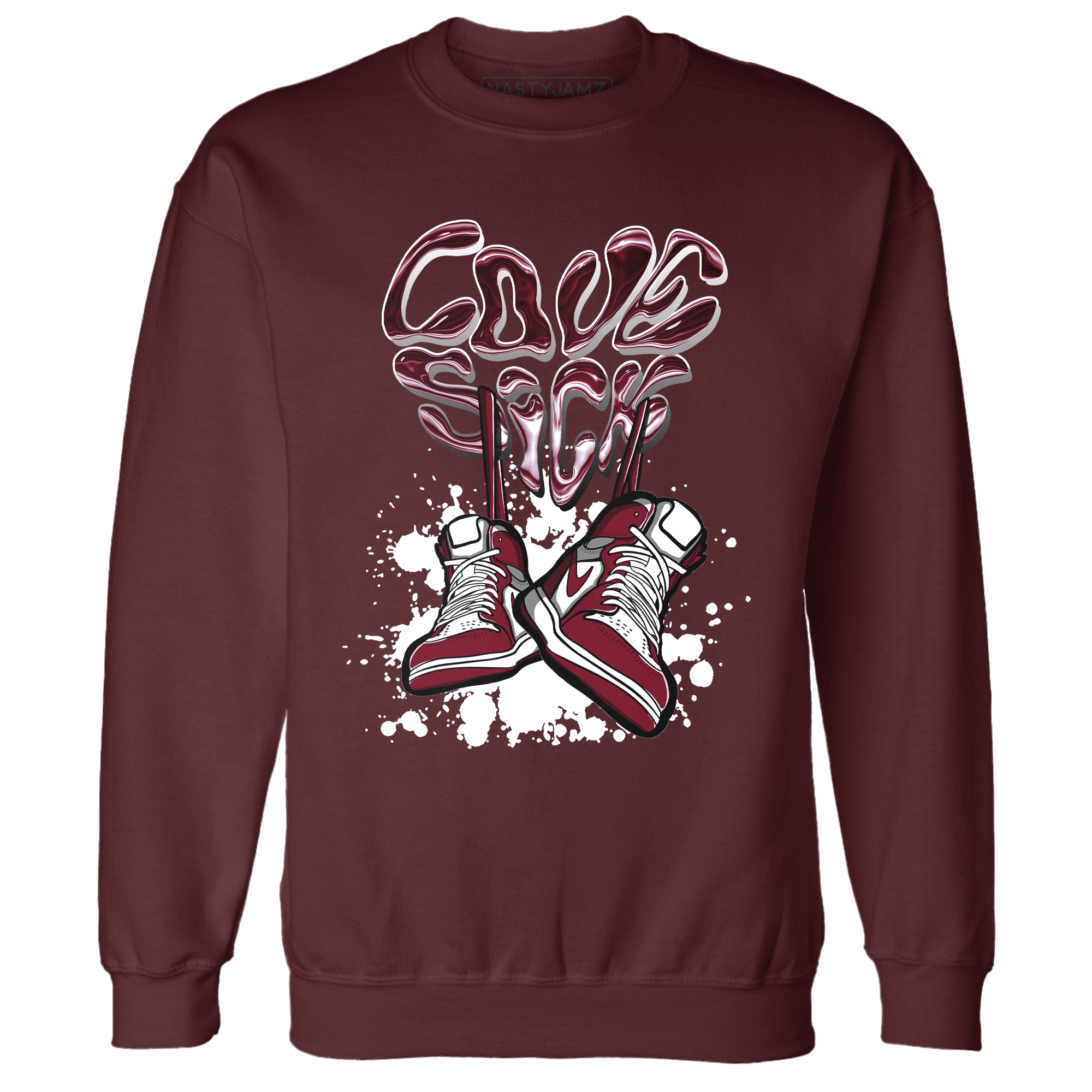 High White Team Red 1s Sweatshirt Match Sneaker Love Sick - NastyJamz