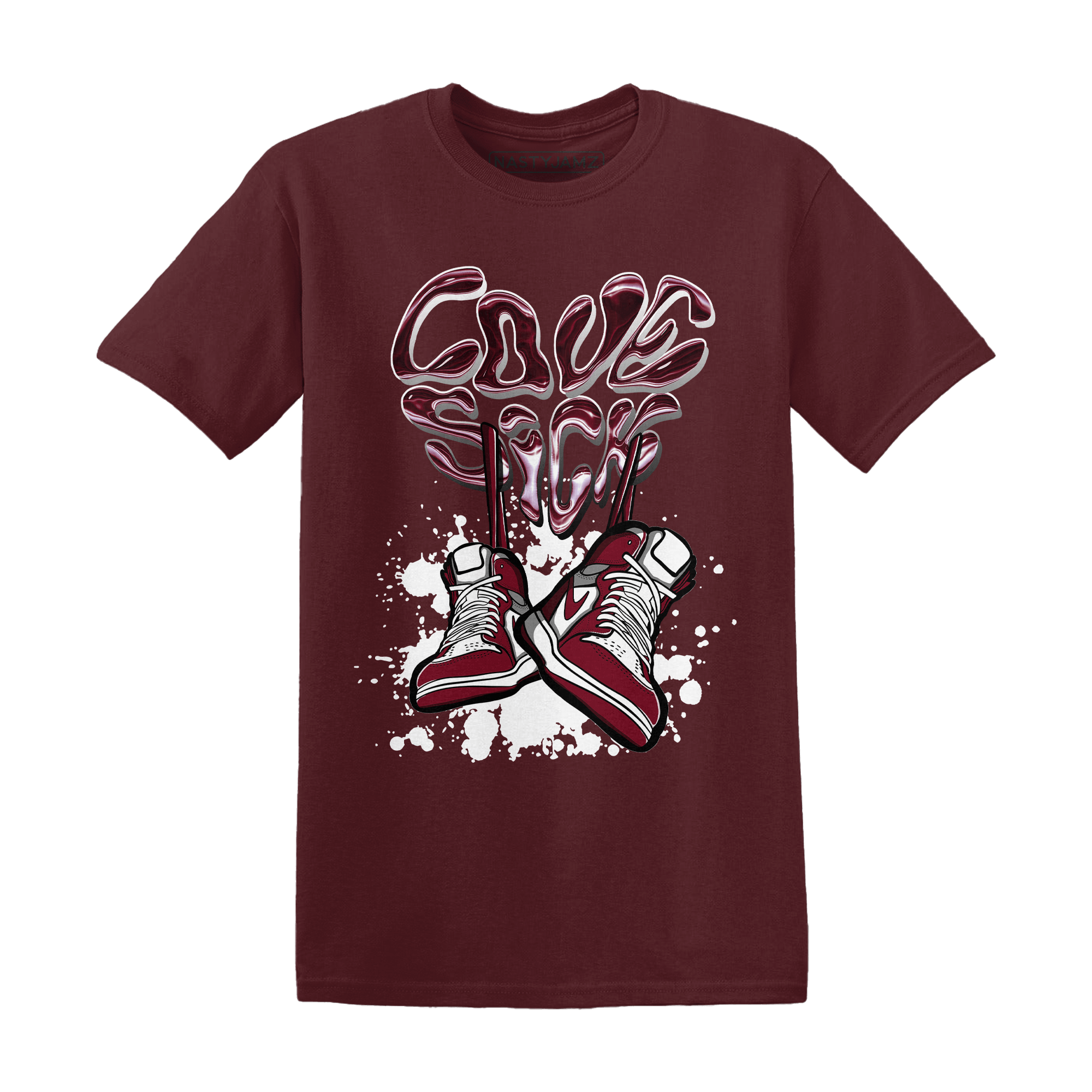 High White Team Red 1s T Shirt Match Sneaker Love Sick - NastyJamz