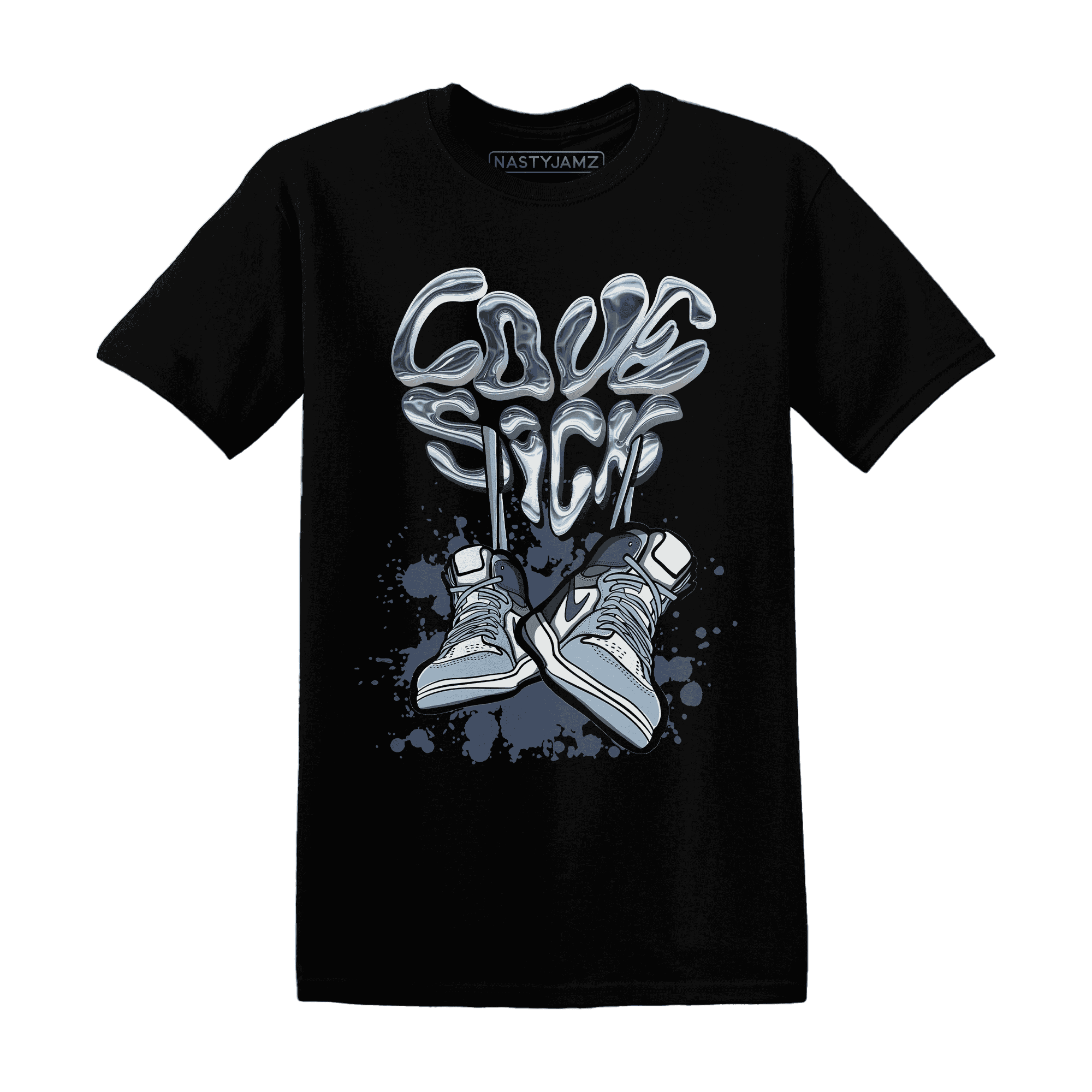 Mid Diffused Blue Grey 1s T Shirt Match Sneaker Love Sick - NastyJamz