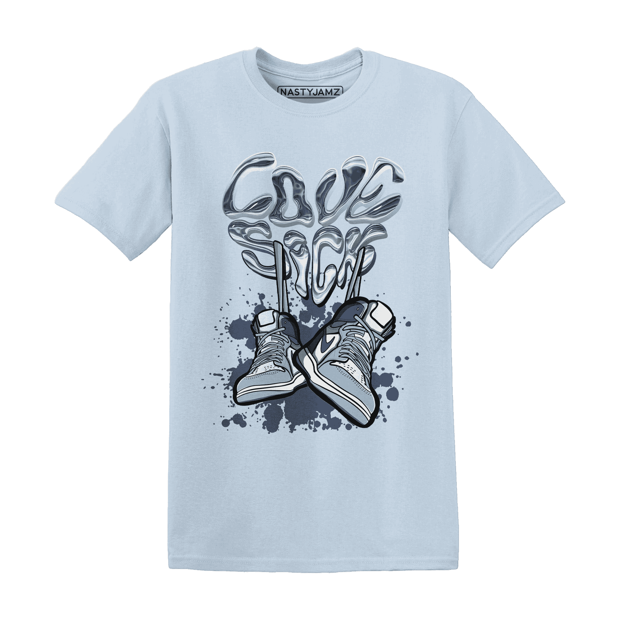 Mid Diffused Blue Grey 1s T Shirt Match Sneaker Love Sick - NastyJamz