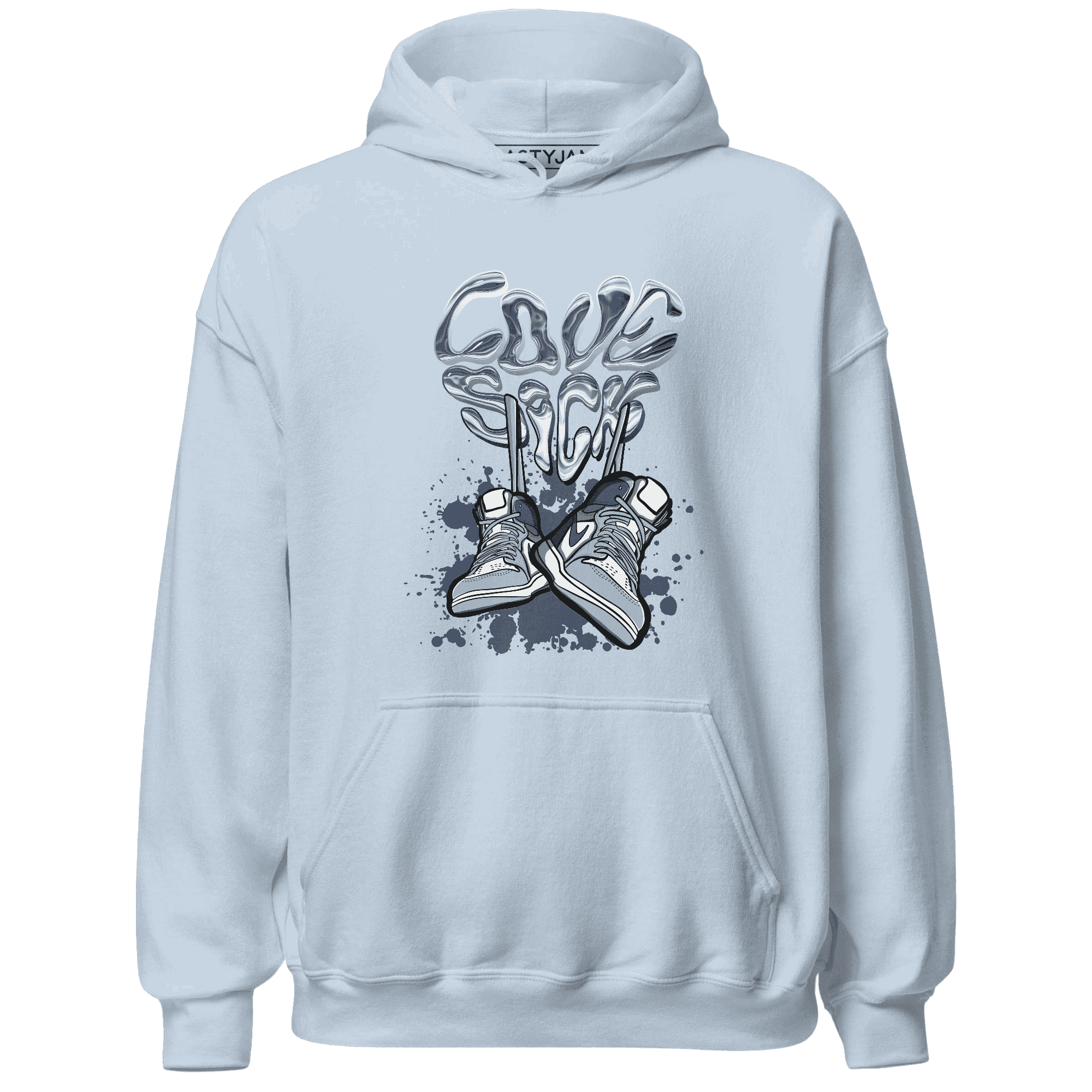 Mid Diffused Blue Grey 1s Hoodie Match Sneaker Love Sick - NastyJamz