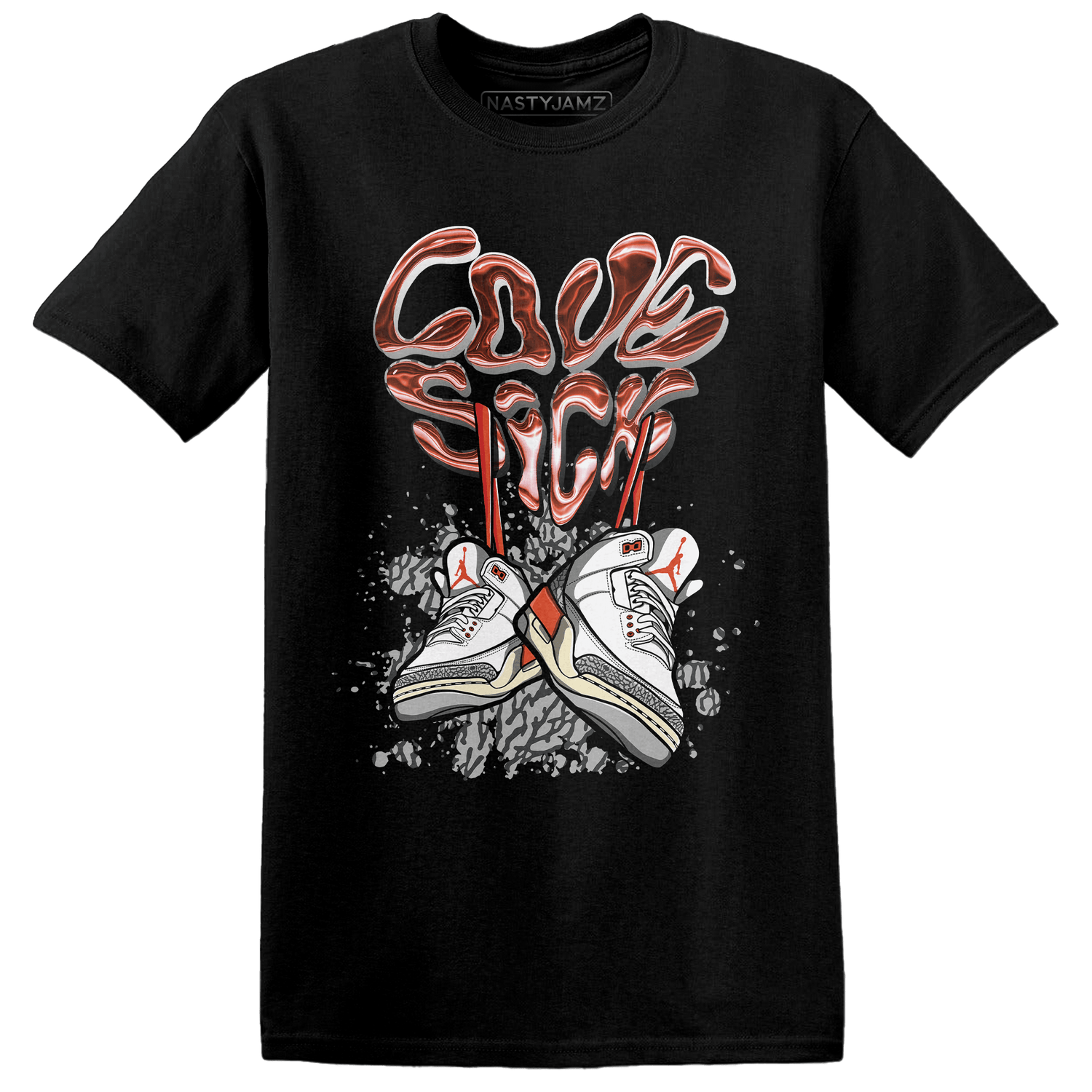 Georgia Peach 3s T Shirt Match Sneaker Love Sick - NastyJamz