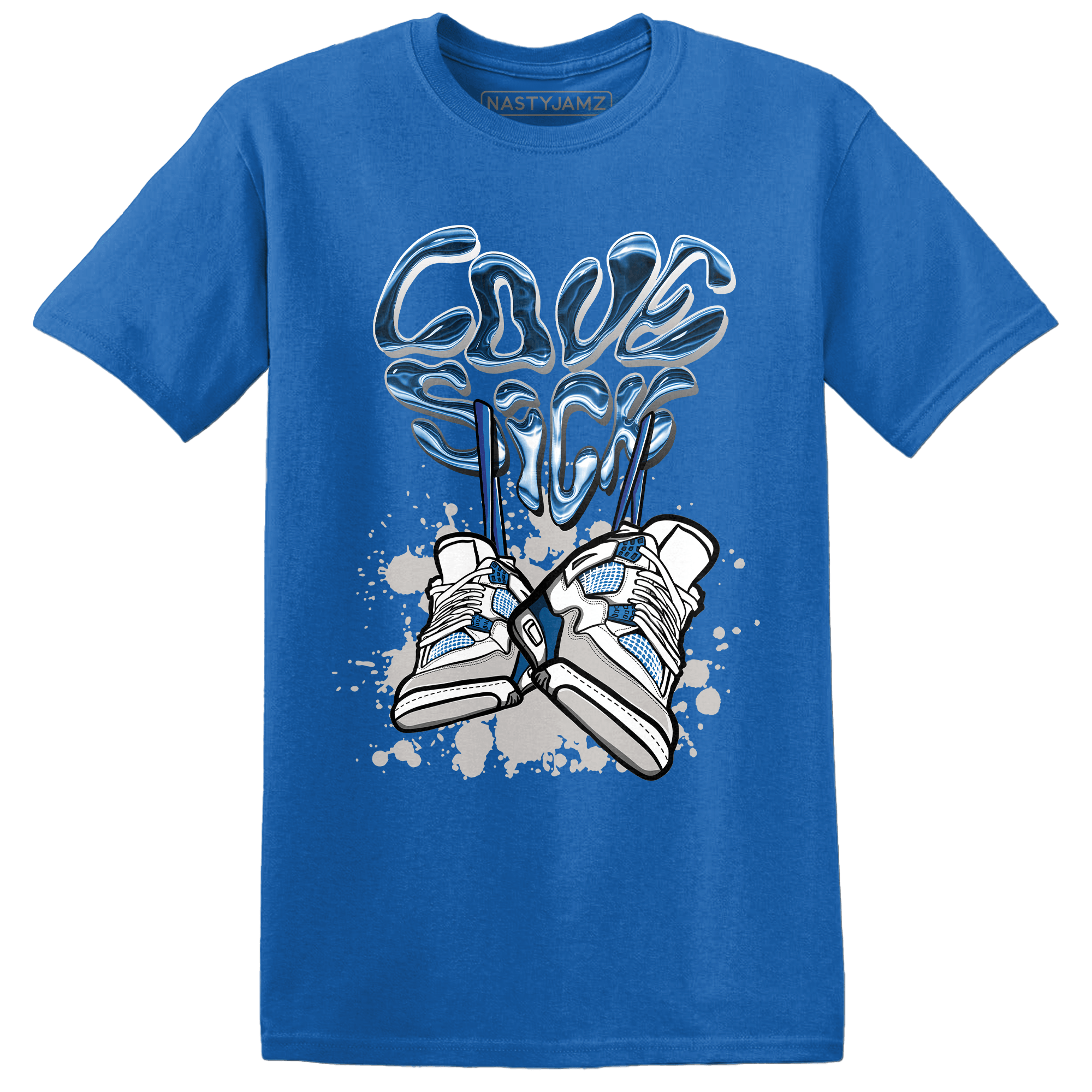 Industrial Blue 4s T Shirt Match Sneaker Love Sick - NastyJamz