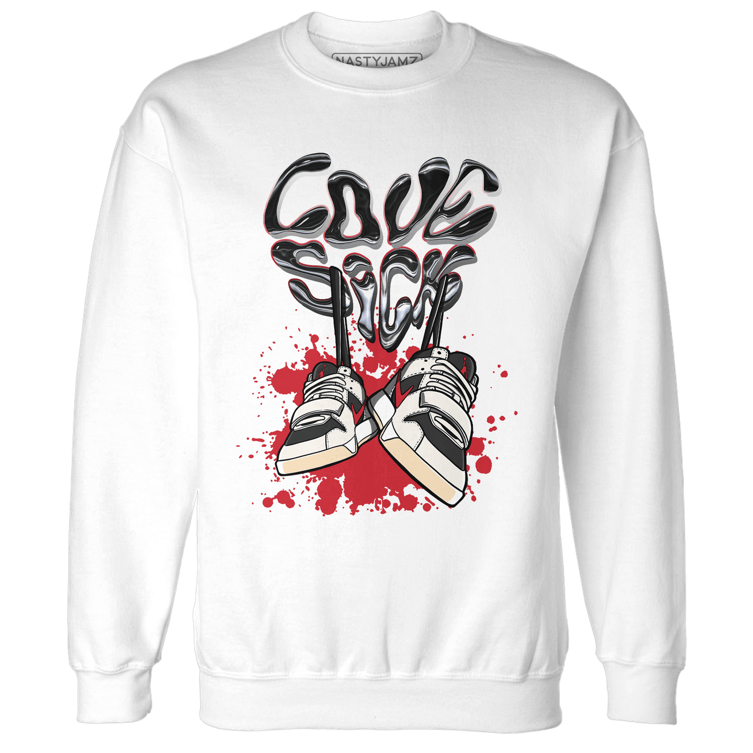 Jumman Jack University Red Sweatshirt Match Sneaker Love Sick - NastyJamz