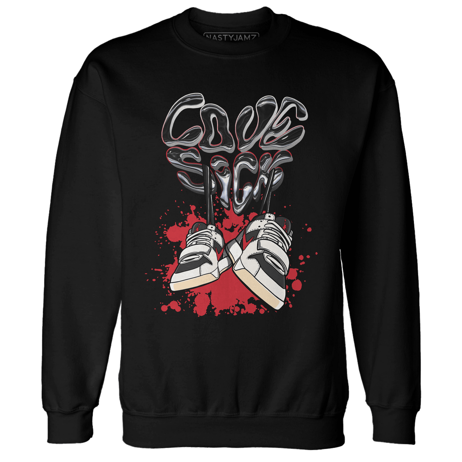 Jumman Jack University Red Sweatshirt Match Sneaker Love Sick - NastyJamz