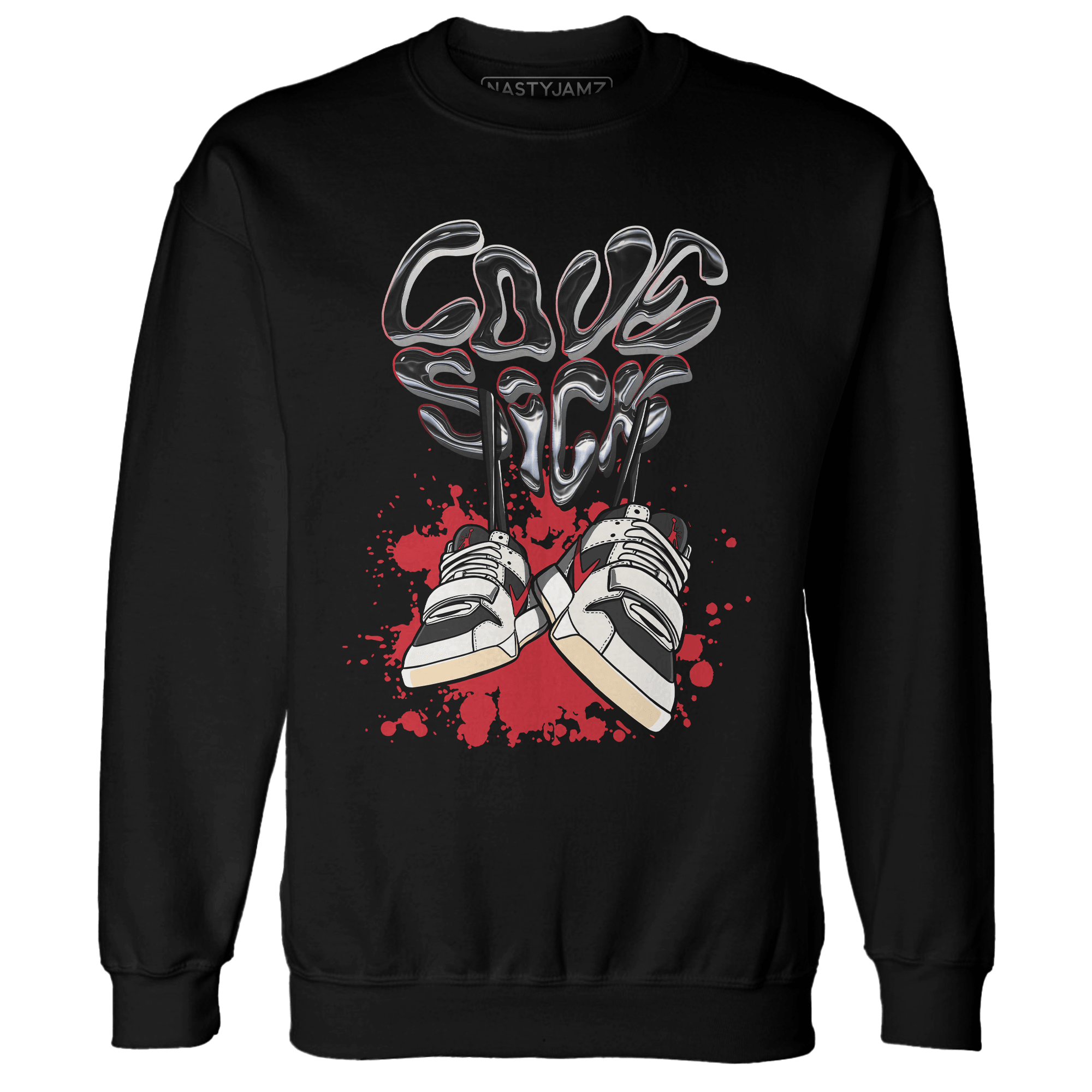 Jumman Jack University Red Sweatshirt Match Sneaker Love Sick - NastyJamz