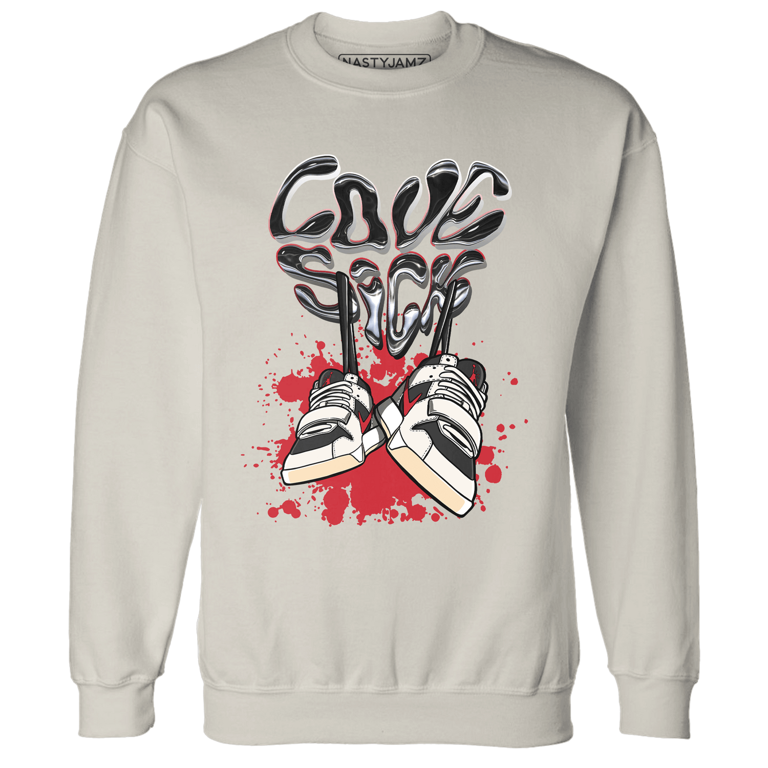 Jumman Jack University Red Sweatshirt Match Sneaker Love Sick - NastyJamz