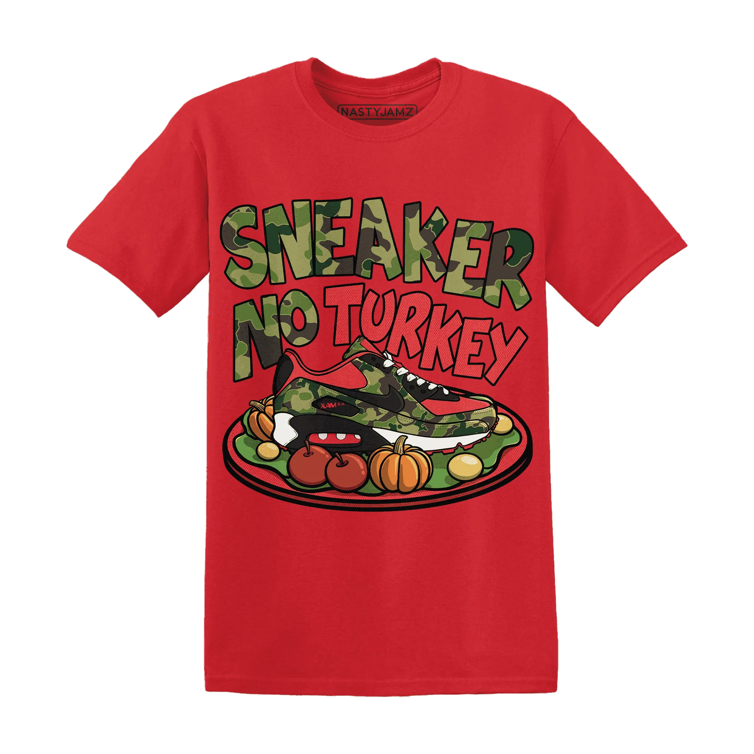 AM-90-Dark-Sage-Solar-Red-NastyJamz-T-Shirt-Match-Sneaker-No-Turkey