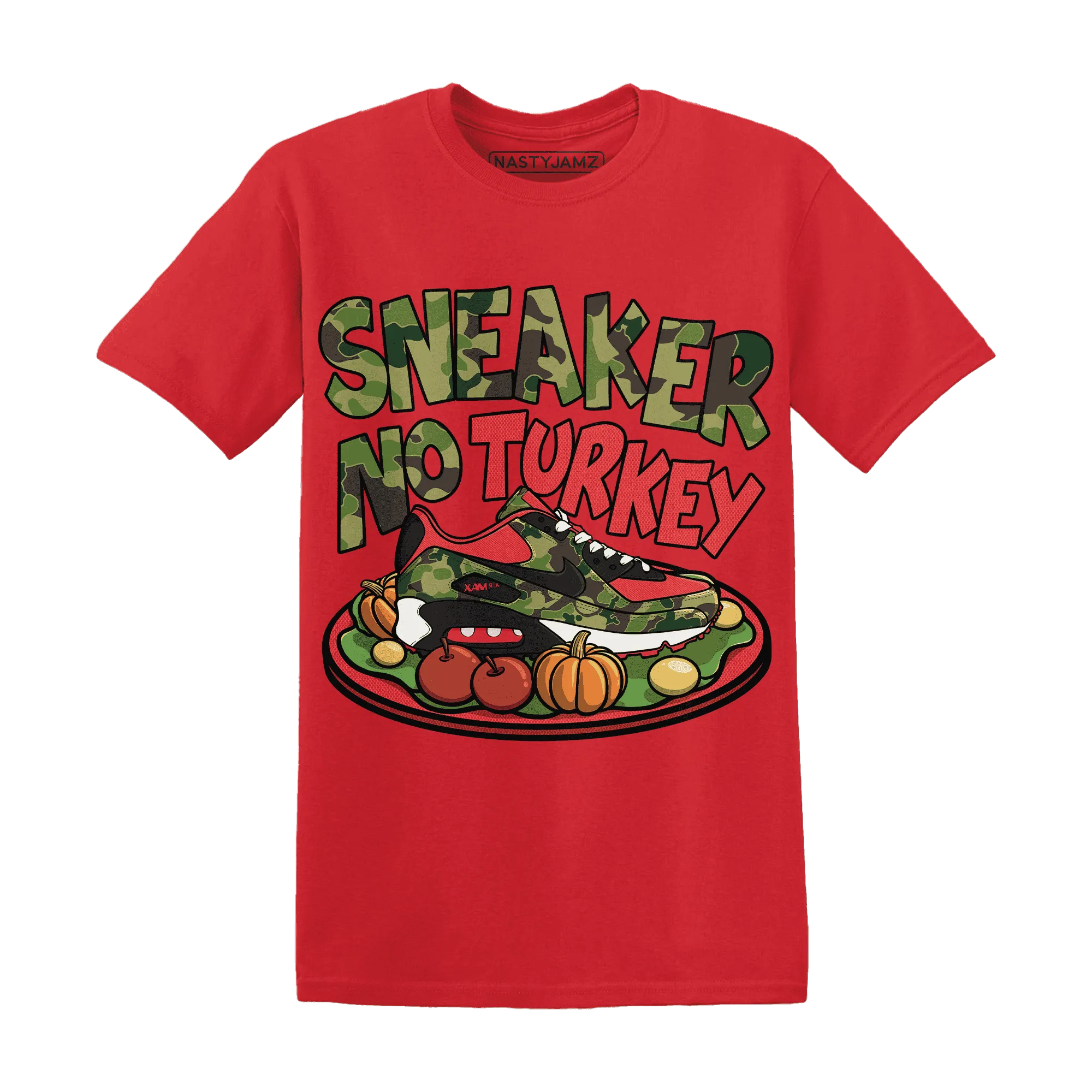 AM-90-Dark-Sage-Solar-Red-NastyJamz-T-Shirt-Match-Sneaker-No-Turkey