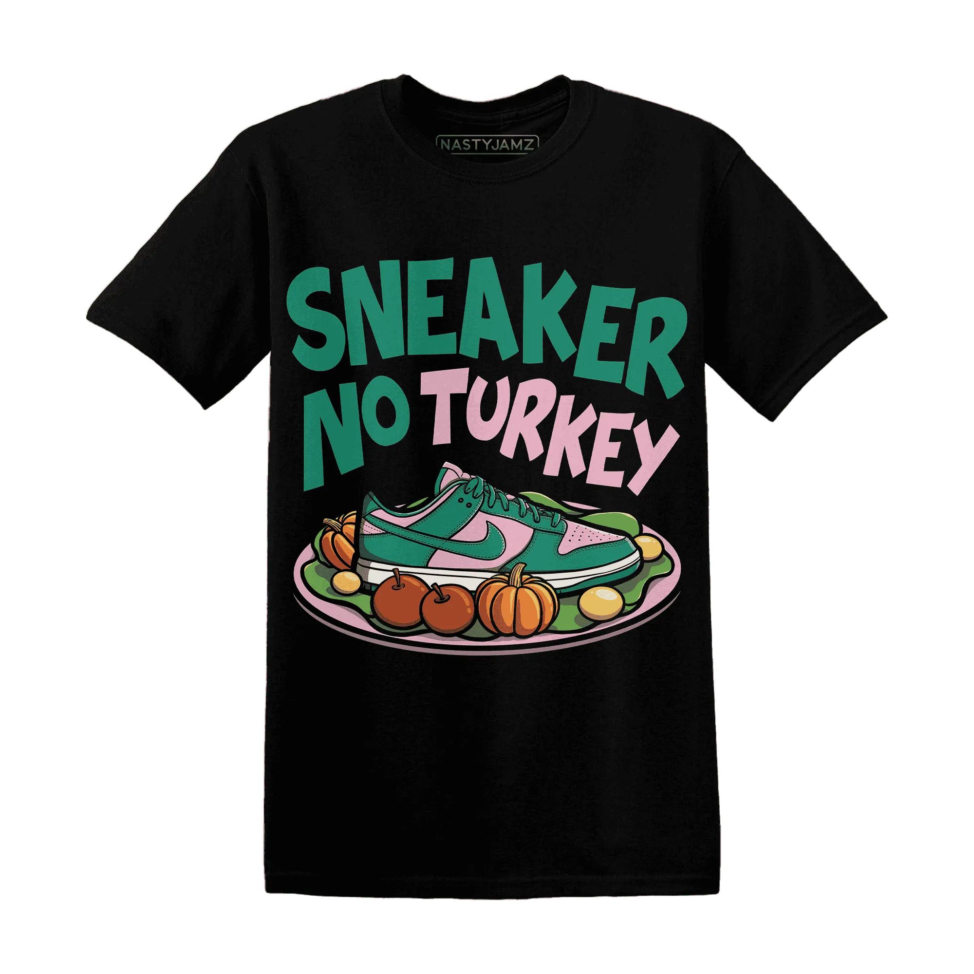 Dunk-Pink-Malachite-Medium-Soft-Low-Sail-NastyJamz-T-Shirt-Match-Sneaker-No-Turkey