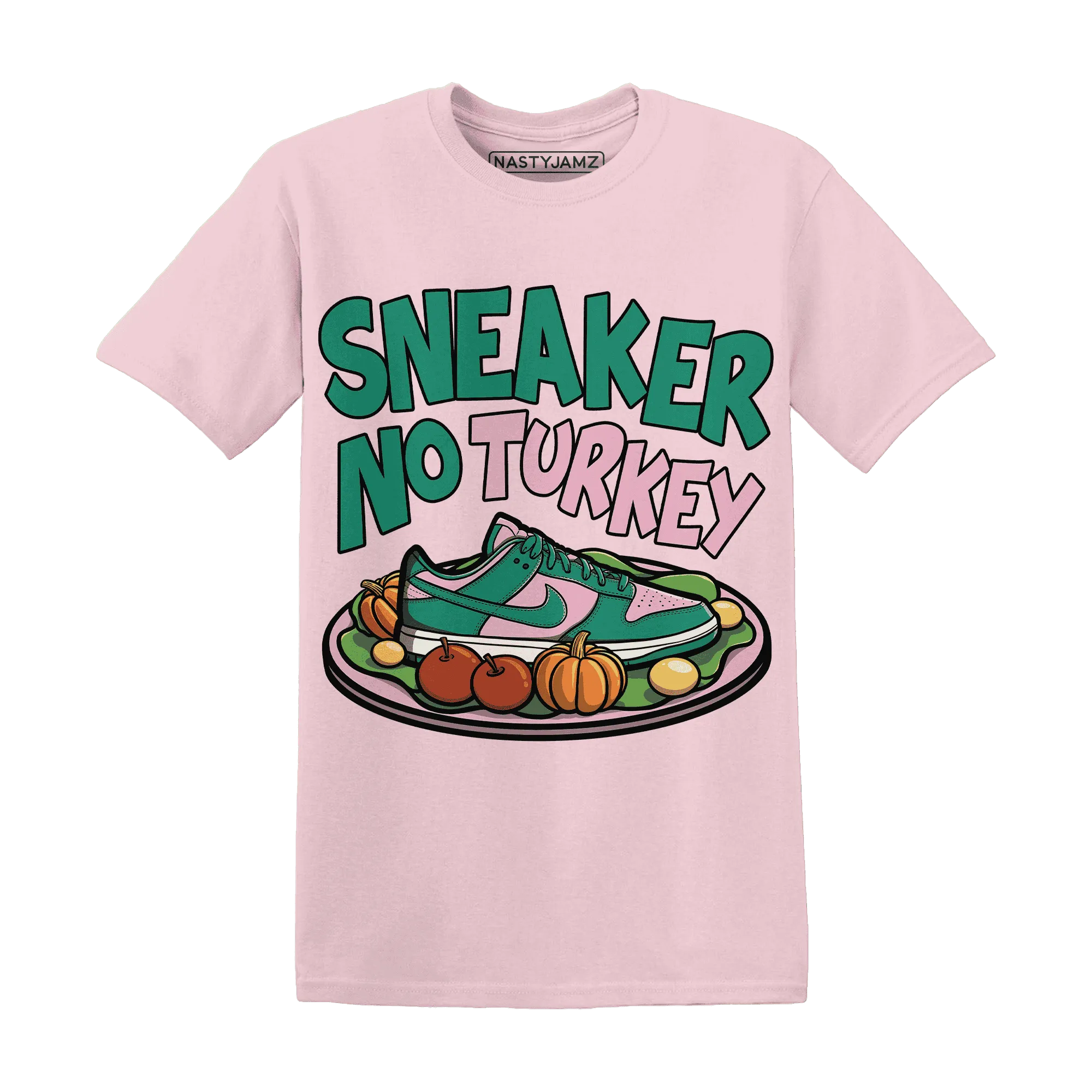 Dunk-Pink-Malachite-Medium-Soft-Low-Sail-NastyJamz-T-Shirt-Match-Sneaker-No-Turkey