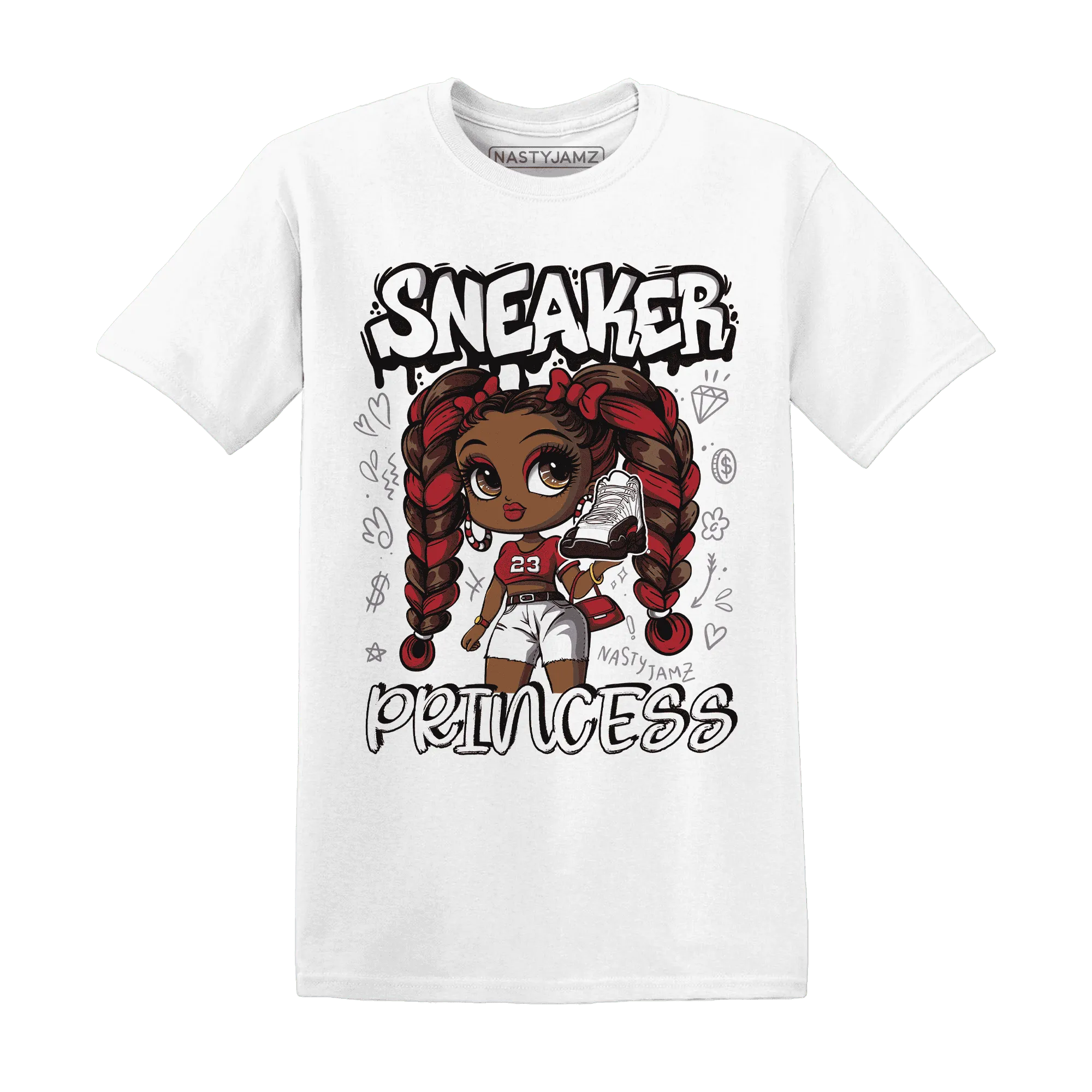 Retro-Red-Taxi-12s-T-Shirt-Match-Sneaker-Princess