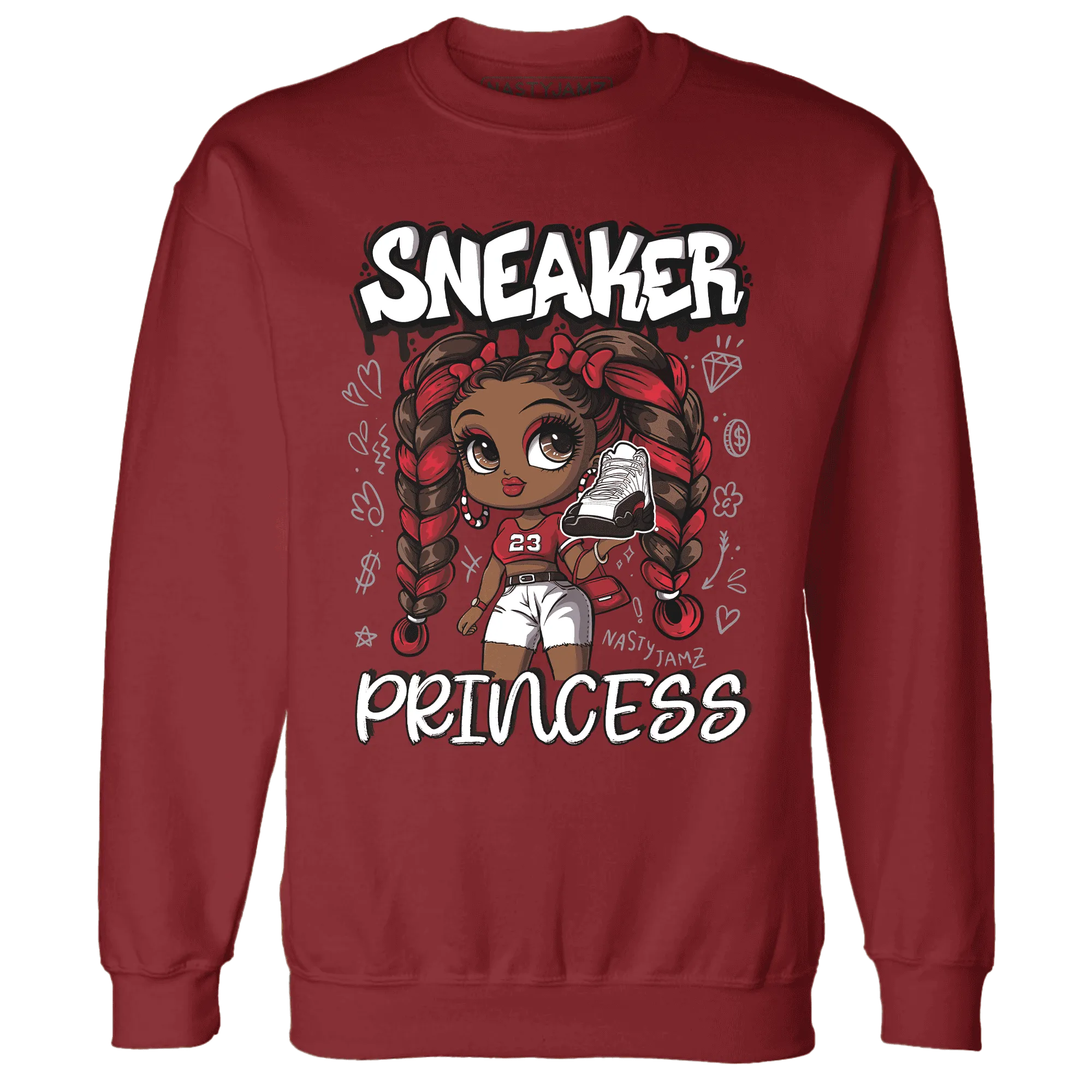 Retro-Red-Taxi-12s-Sweatshirt-Match-Sneaker-Princess