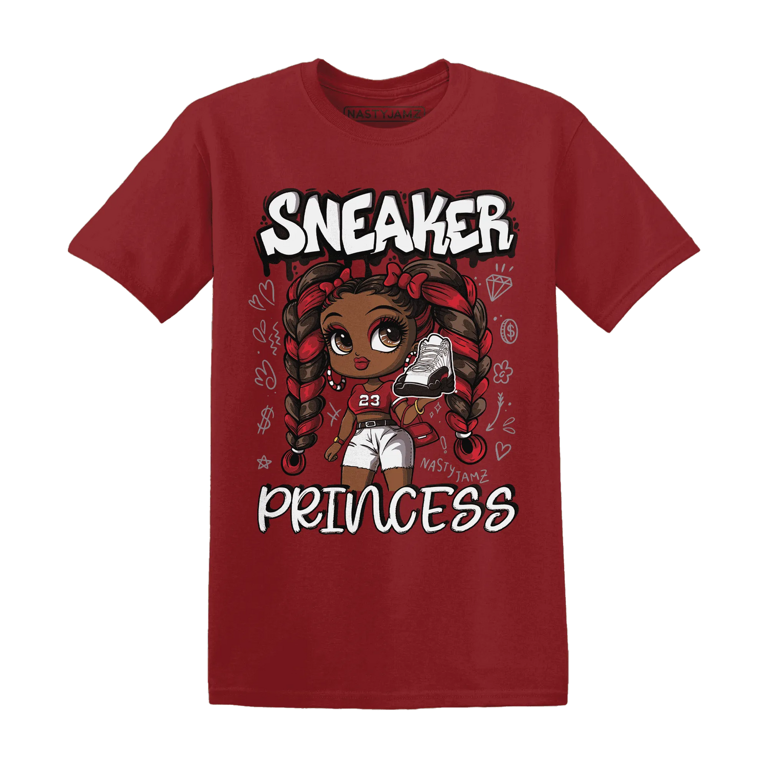Retro-Red-Taxi-12s-T-Shirt-Match-Sneaker-Princess