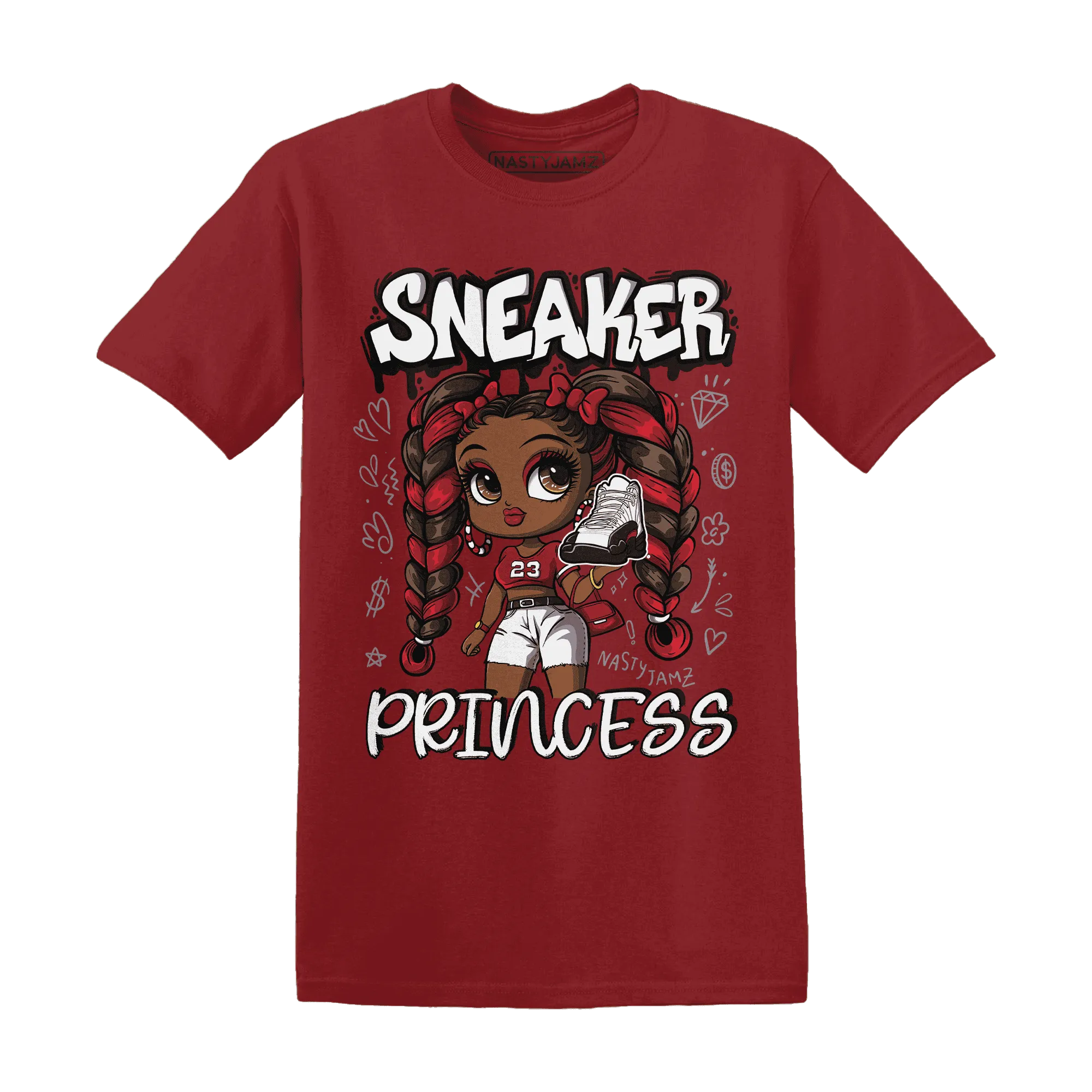 Retro-Red-Taxi-12s-T-Shirt-Match-Sneaker-Princess