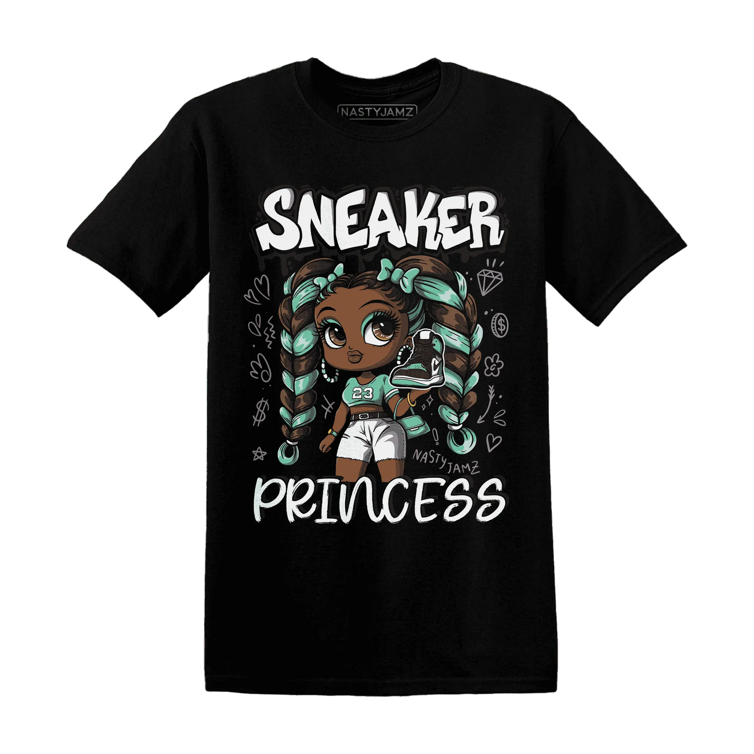 High-OG-Green-Glow-1s-T-Shirt-Match-Sneaker-Princess