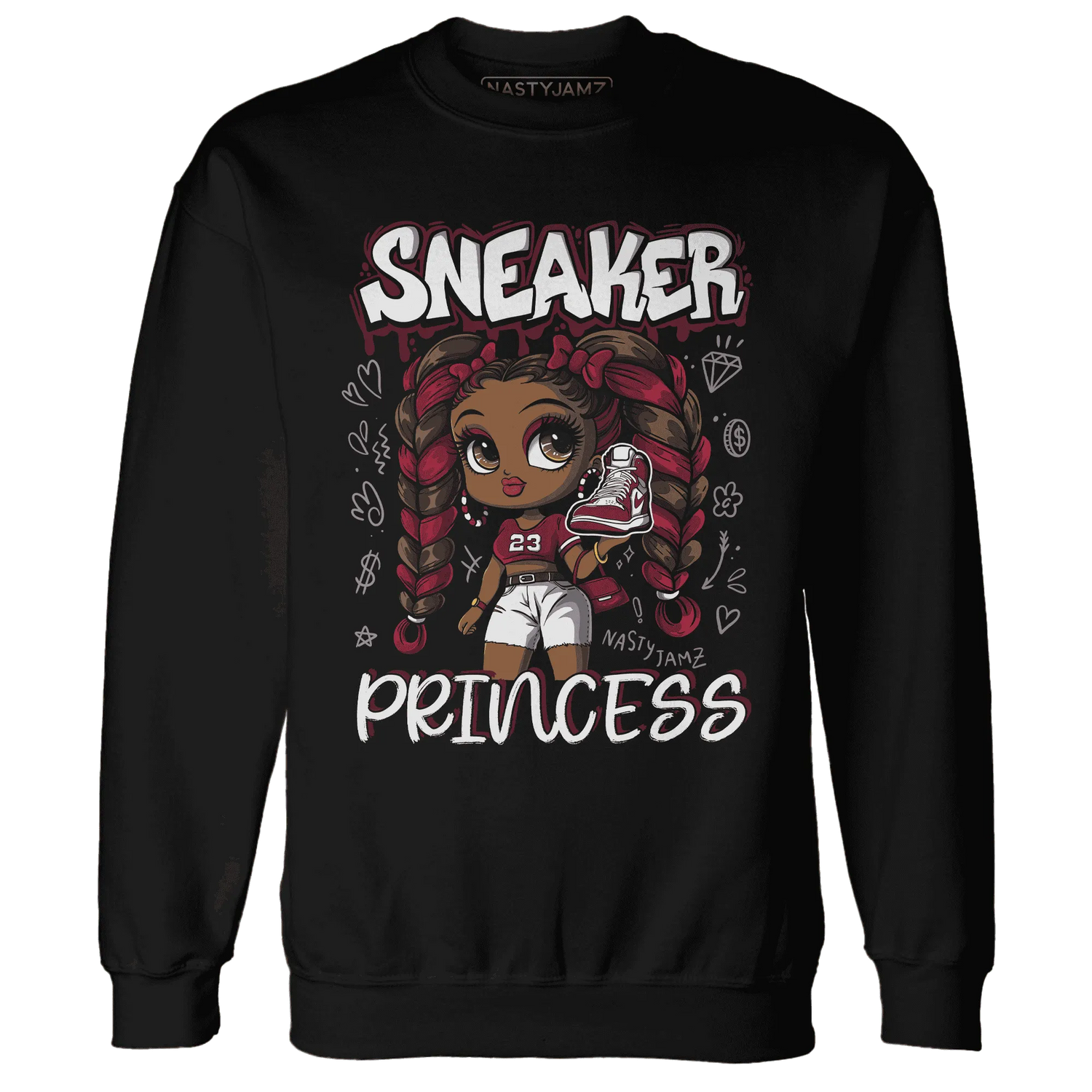 High-White-Team-Red-1s-Sweatshirt-Match-Sneaker-Princess
