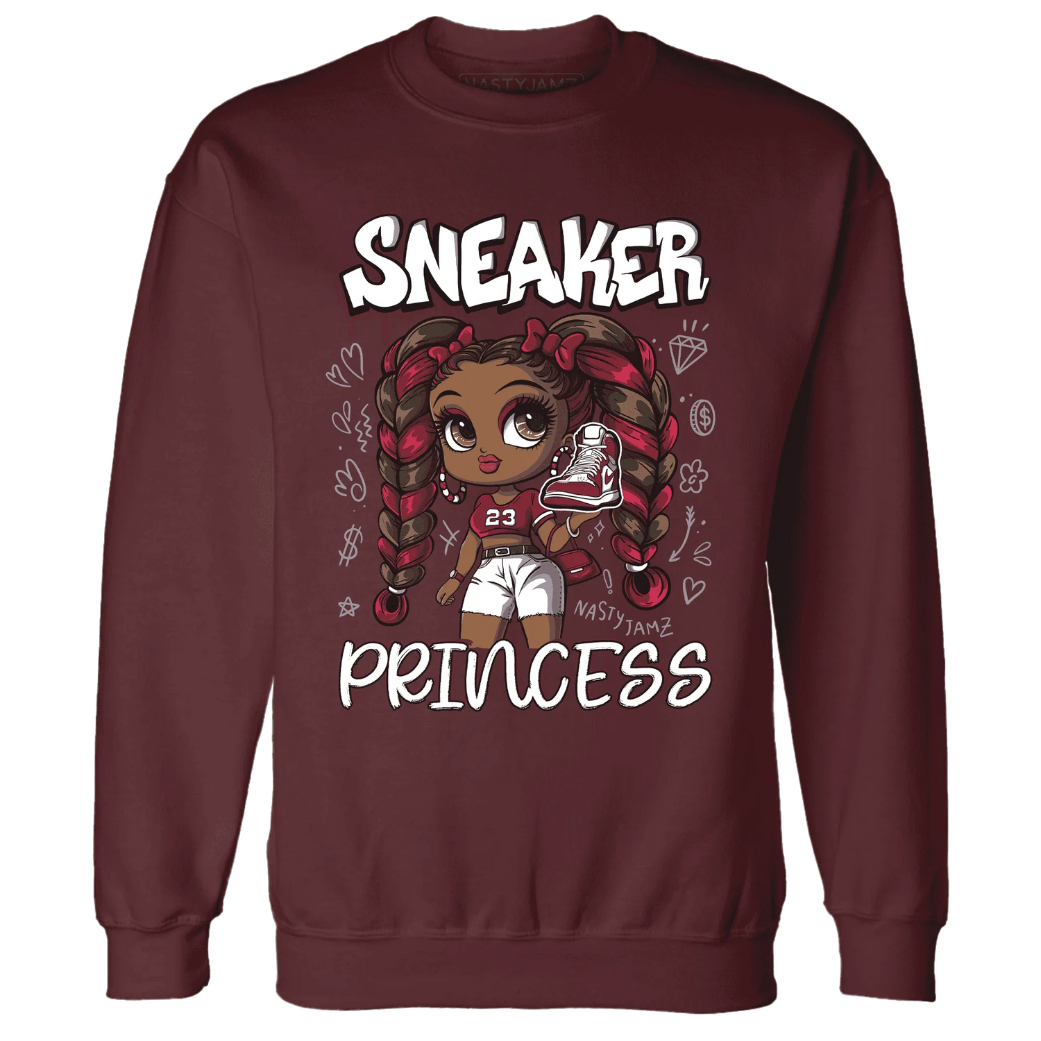 High-White-Team-Red-1s-Sweatshirt-Match-Sneaker-Princess