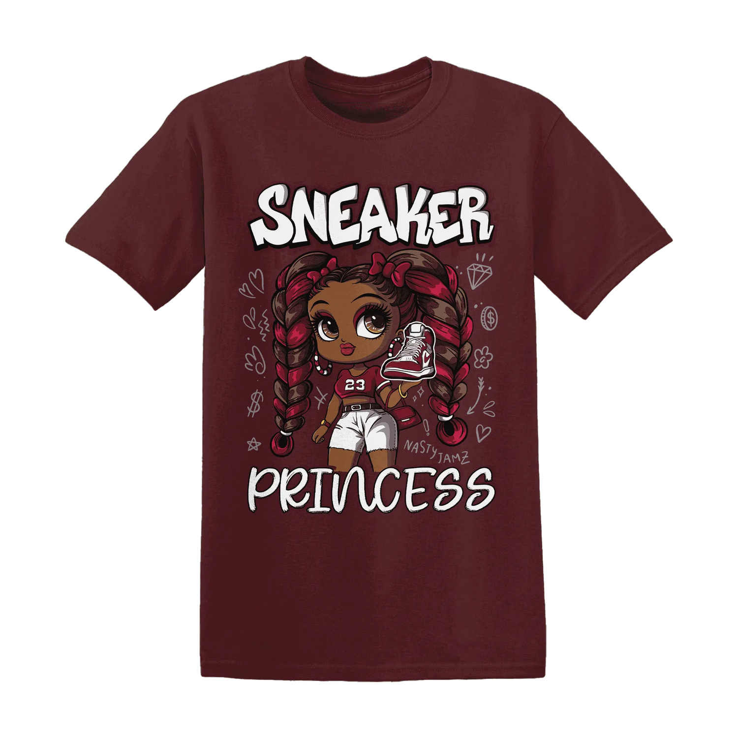High-White-Team-Red-1s-T-Shirt-Match-Sneaker-Princess