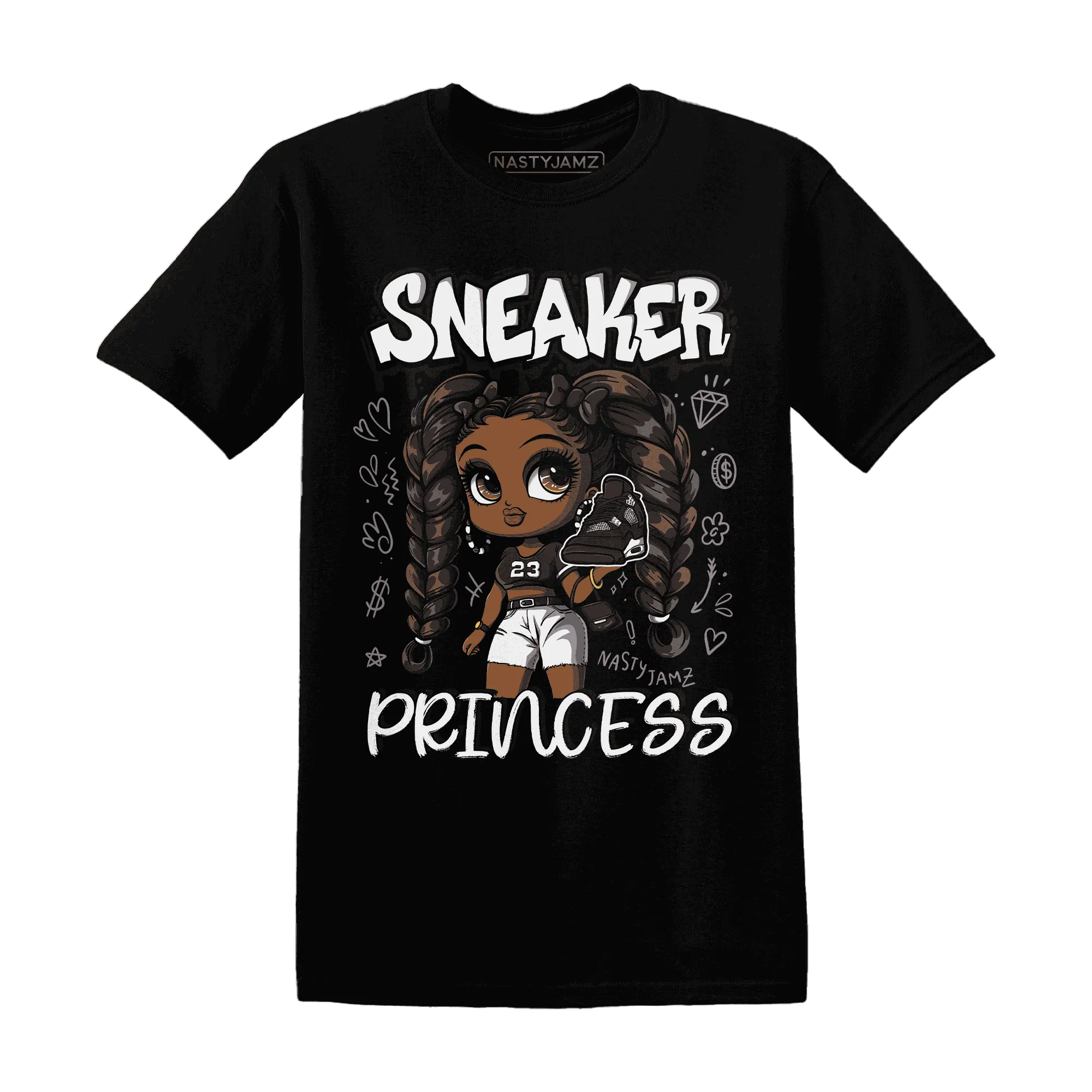 White-Thunder-4s-T-Shirt-Match-Sneaker-Princess