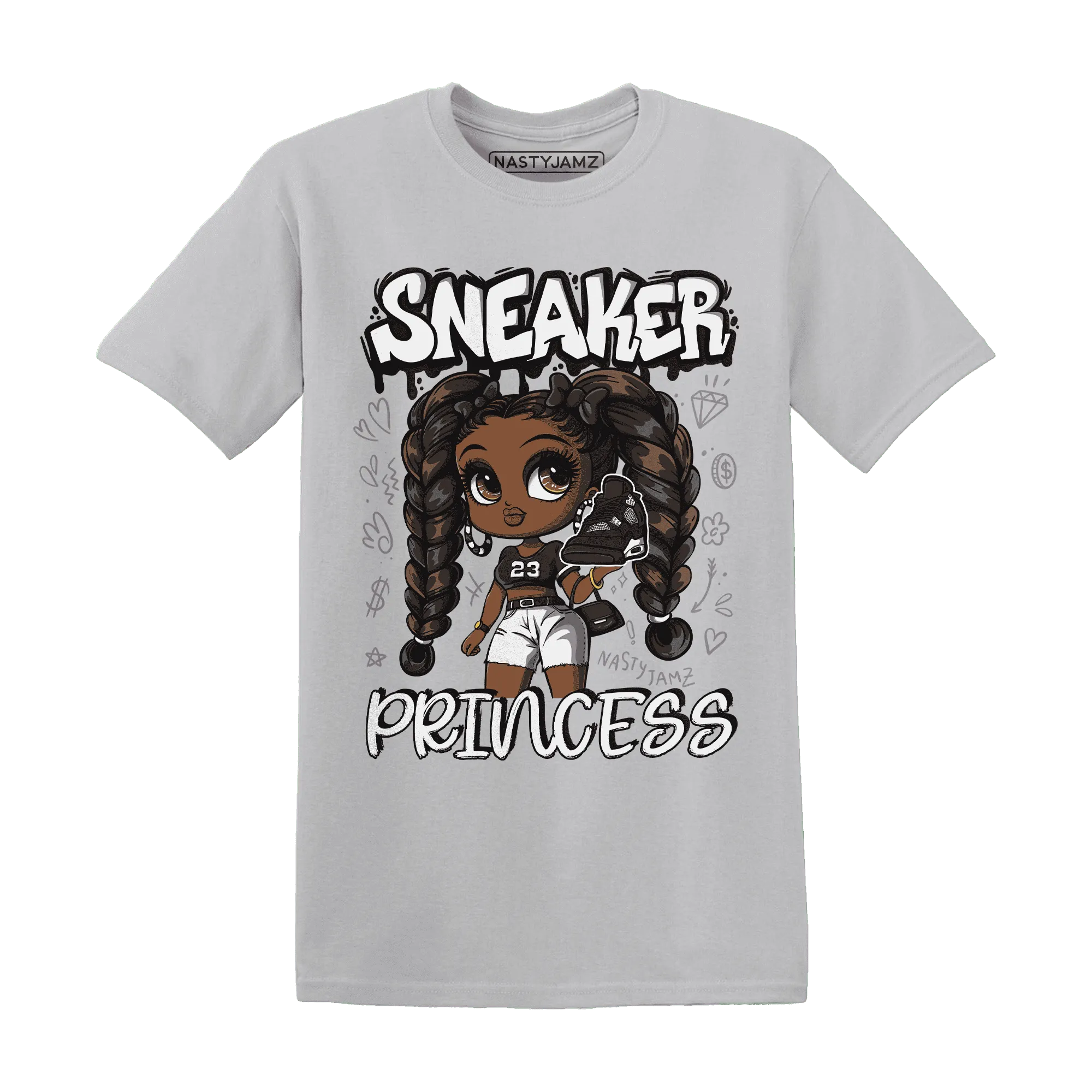 White-Thunder-4s-T-Shirt-Match-Sneaker-Princess