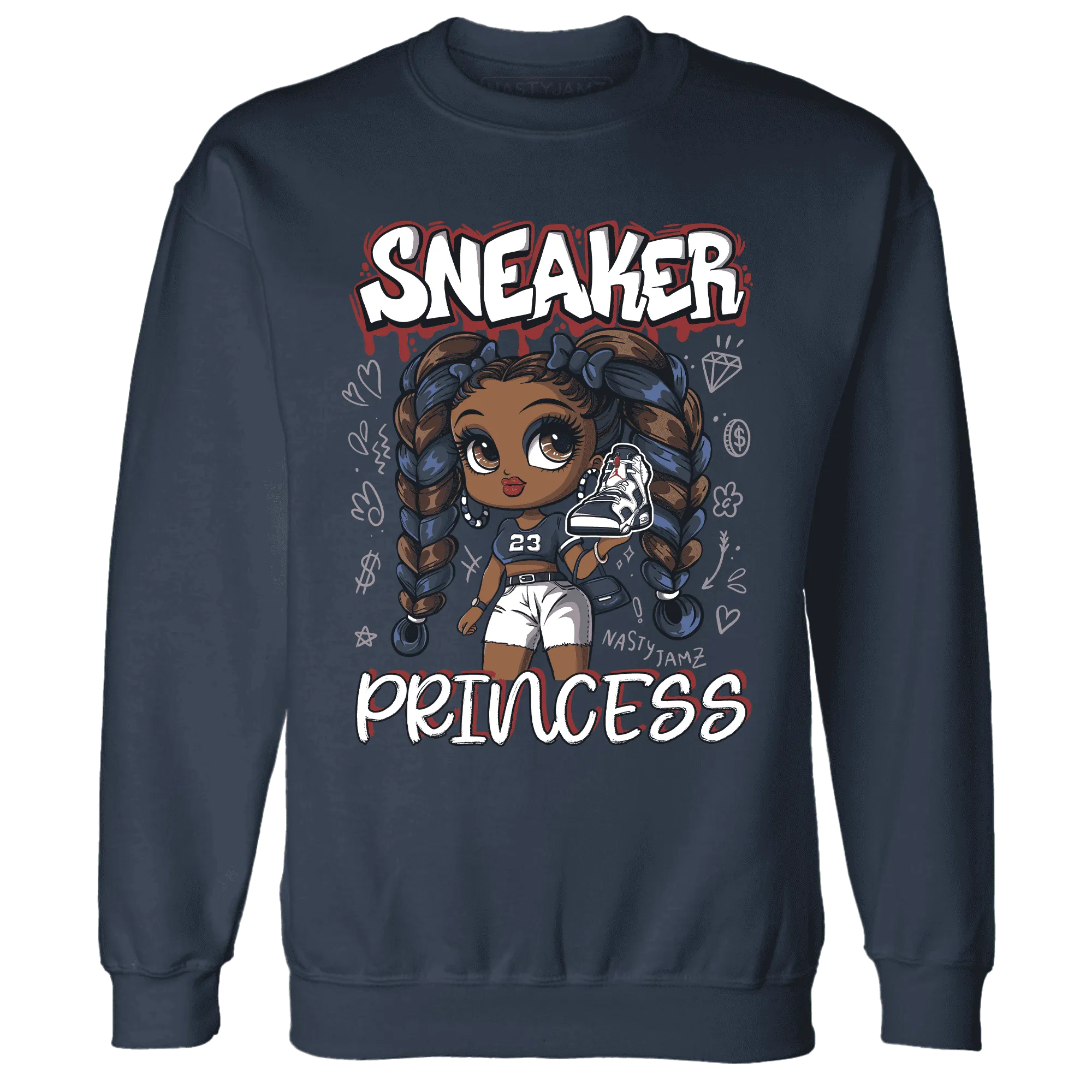 White-Navy-6s-Sweatshirt-Match-Sneaker-Princess