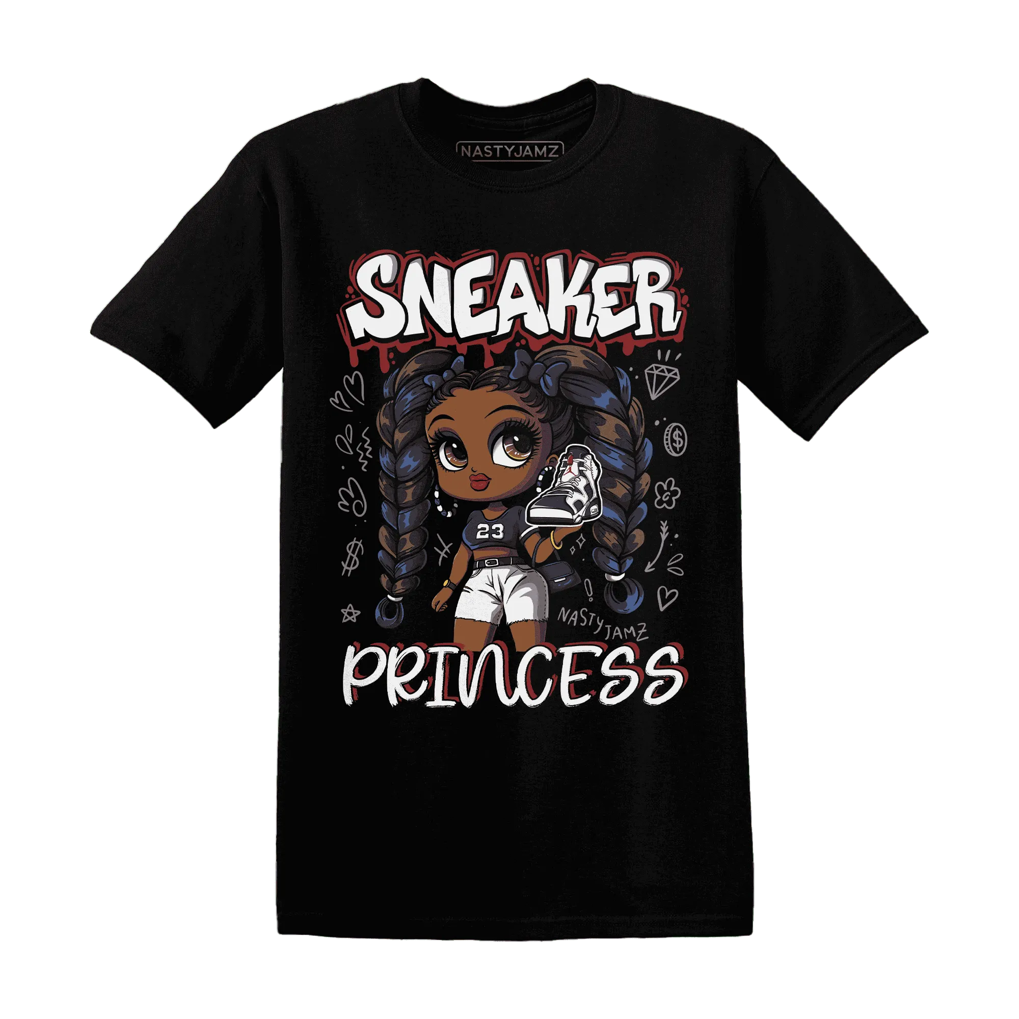 White-Navy-6s-T-Shirt-Match-Sneaker-Princess
