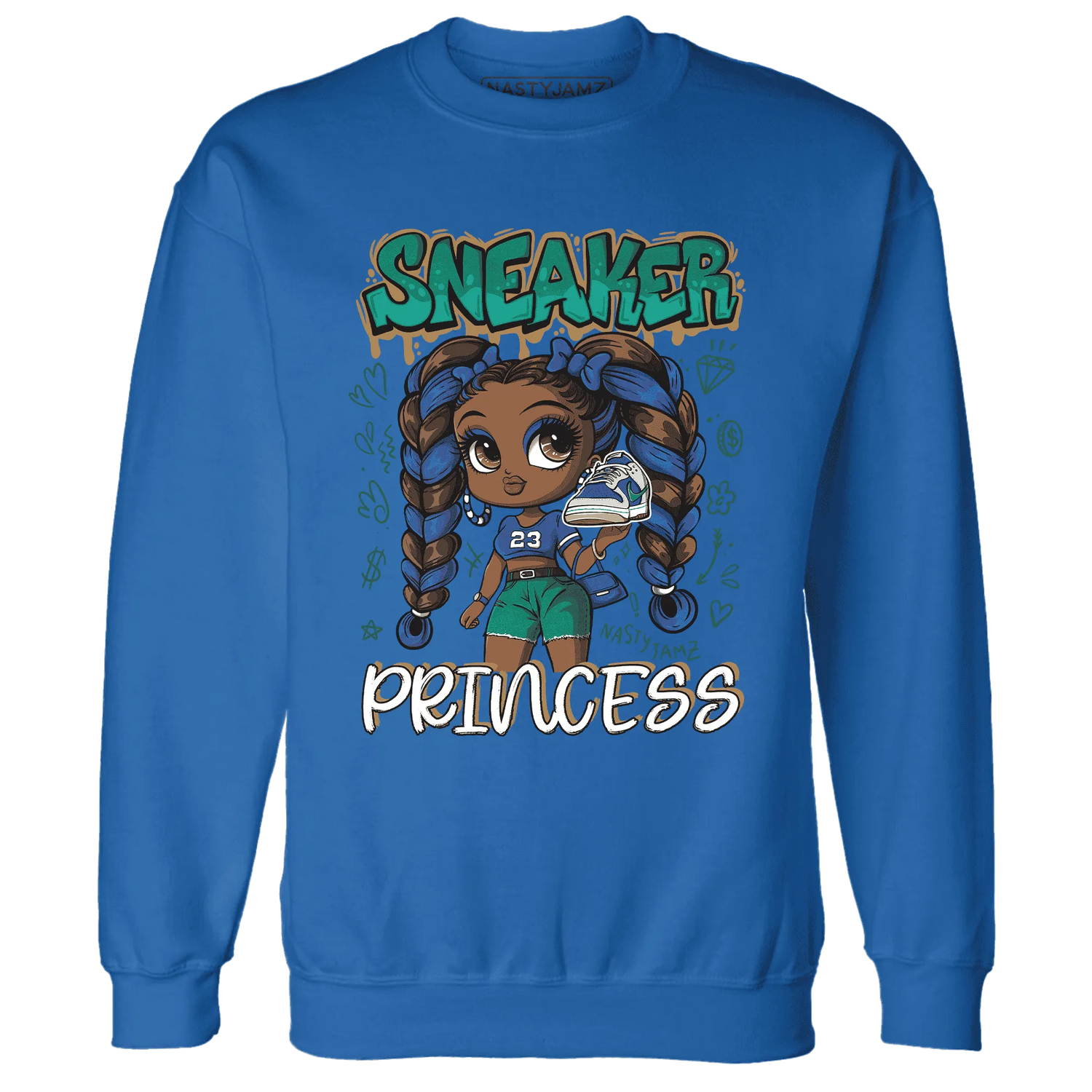 Dunk-Hyper-Royal-Malachite-NastyJamz-Sweatshirt-Match-Sneaker-Princess