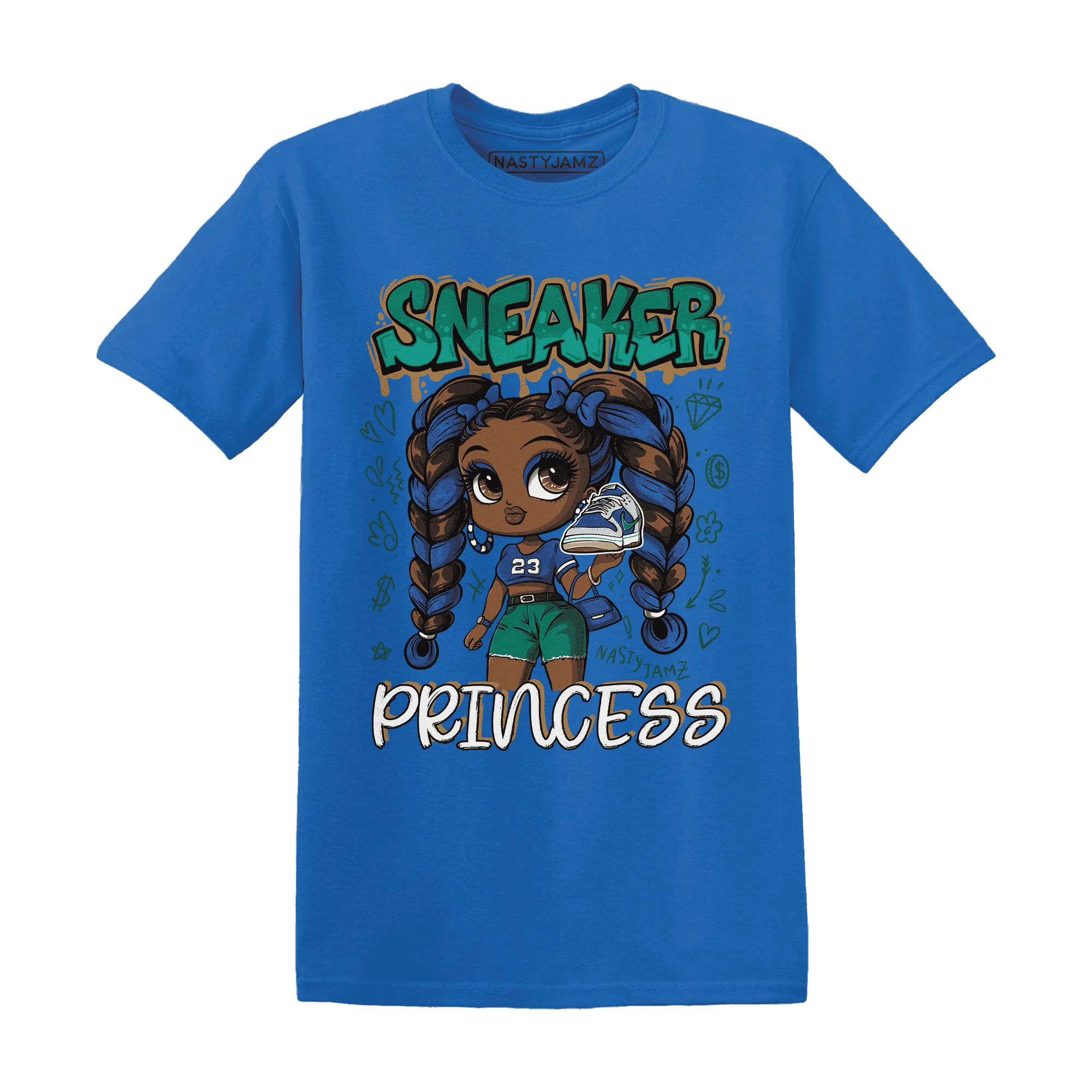 Dunk-Hyper-Royal-Malachite-NastyJamz-T-Shirt-Match-Sneaker-Princess