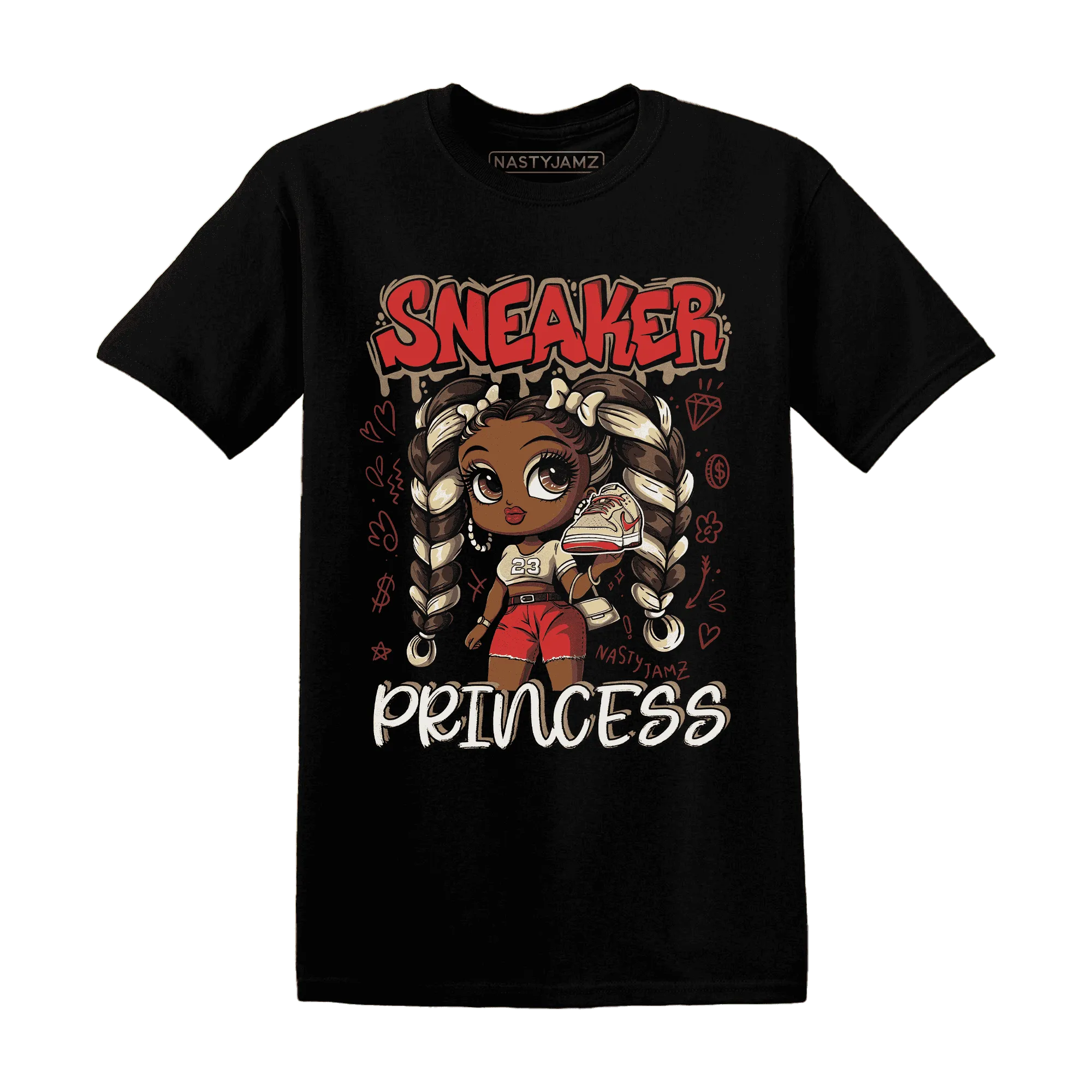 Dunk-Strawberry-Waffle-NastyJamz-T-Shirt-Match-Sneaker-Princess