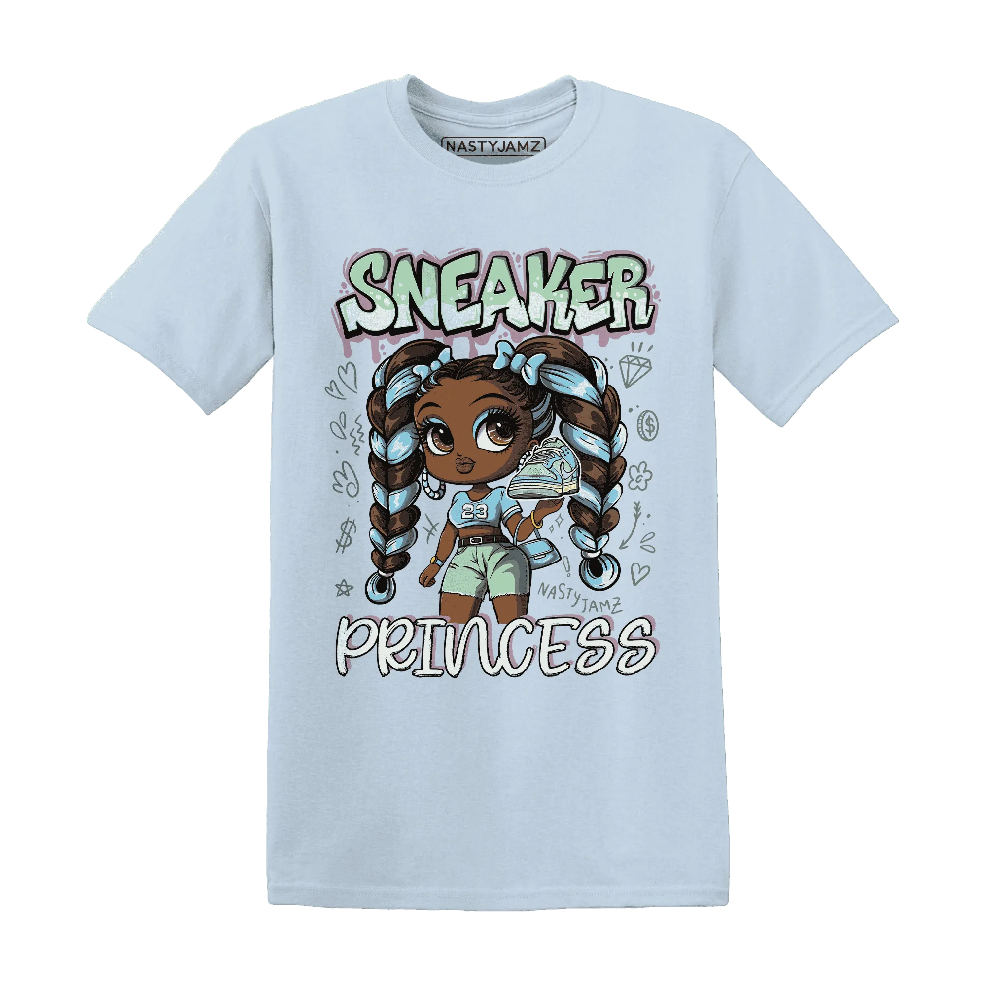 Dunk-Verdy-Visty-Blue-Gaze-Light-Arctic-T-Shirt-Match-Sneaker-Princess