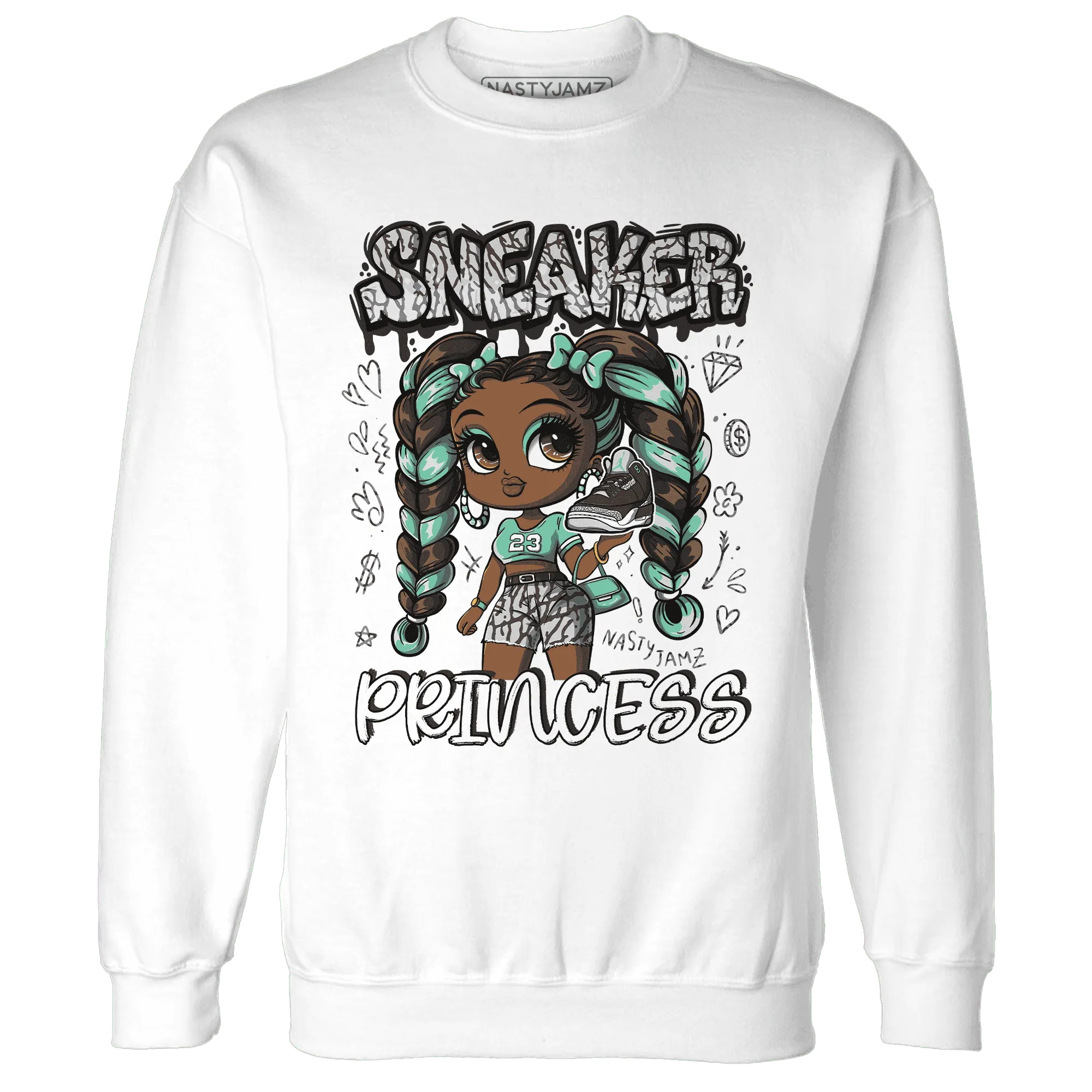 Green-Glow-3s-Sweatshirt-Match-Sneaker-Princess