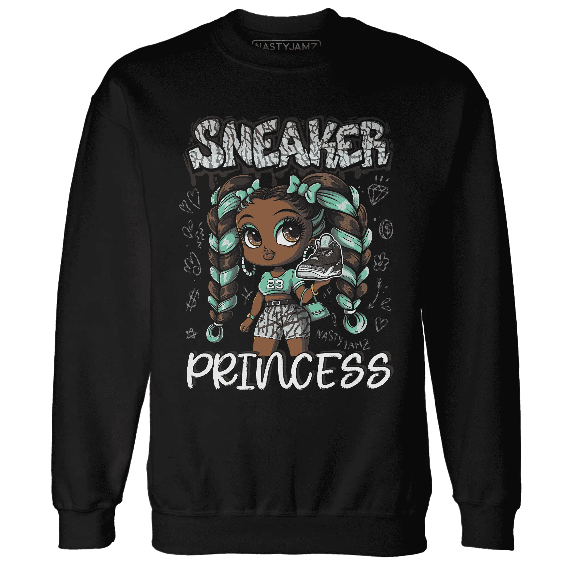 Green-Glow-3s-Sweatshirt-Match-Sneaker-Princess