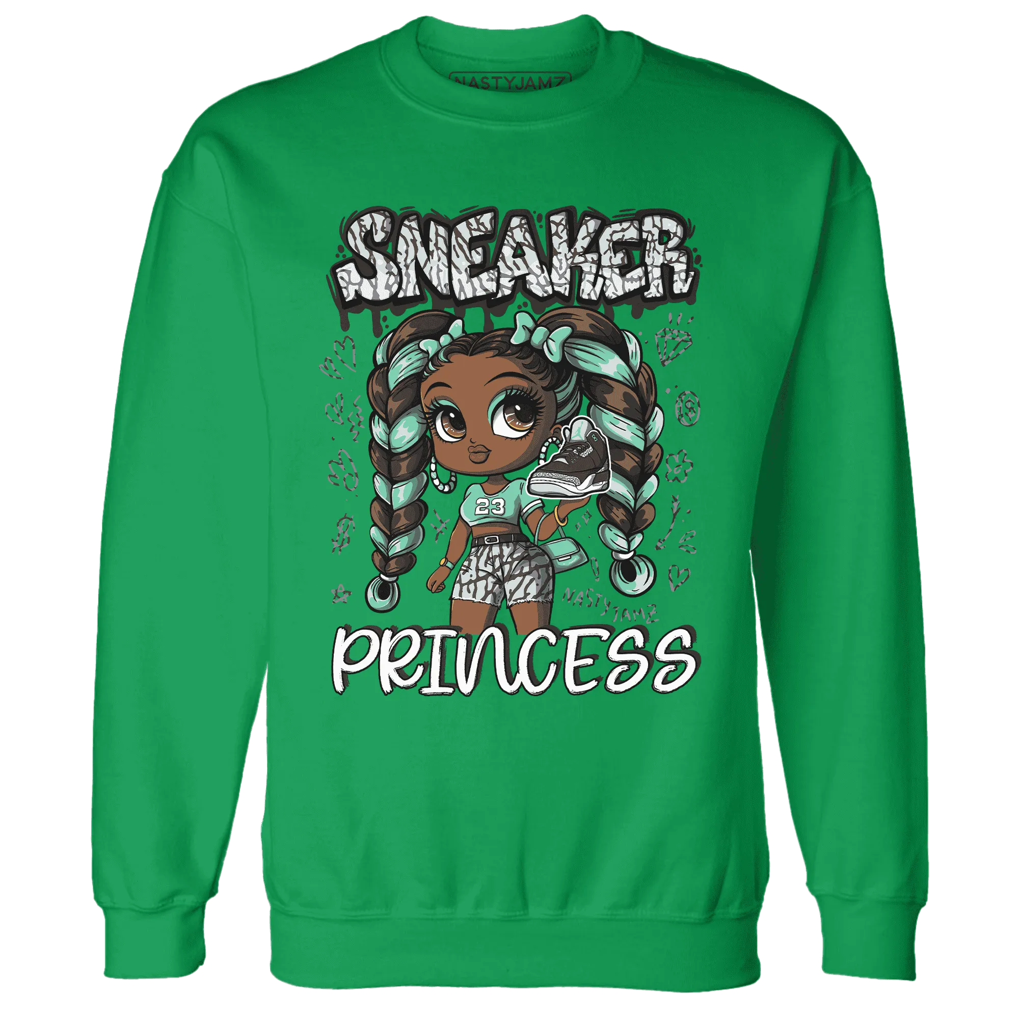 Green-Glow-3s-Sweatshirt-Match-Sneaker-Princess