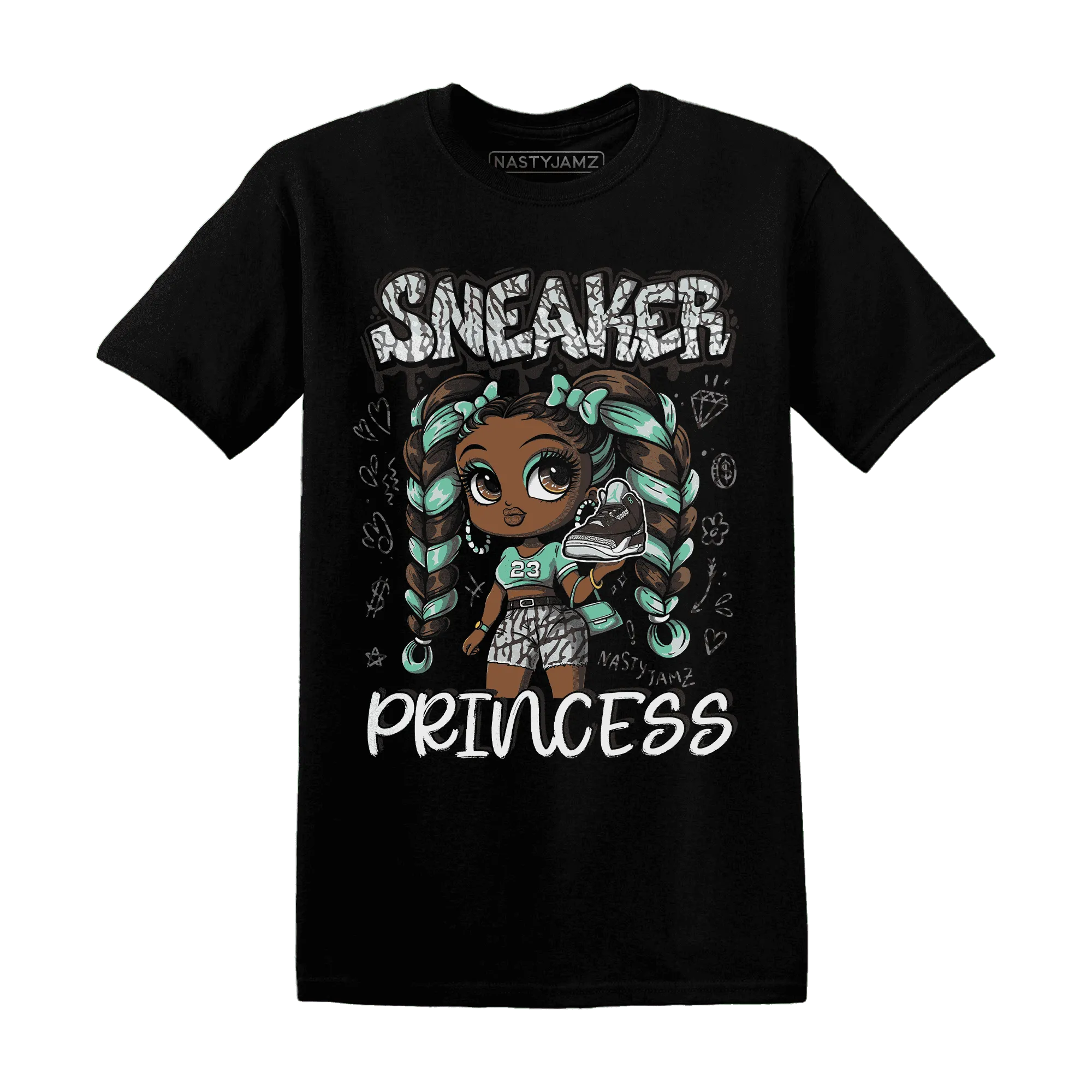 Green-Glow-3s-T-Shirt-Match-Sneaker-Princess