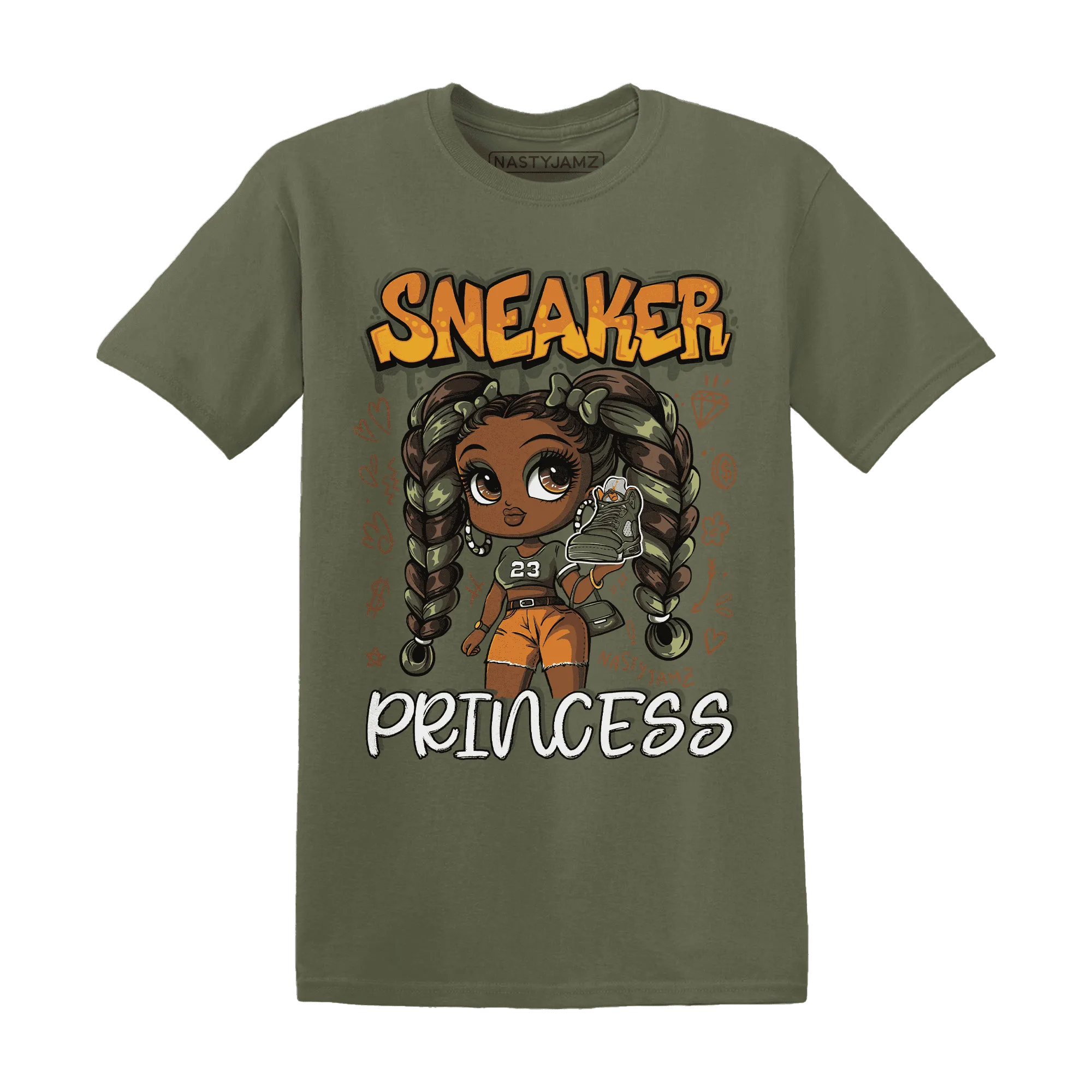 Olive-5s-T-Shirt-Match-Sneaker-Princess