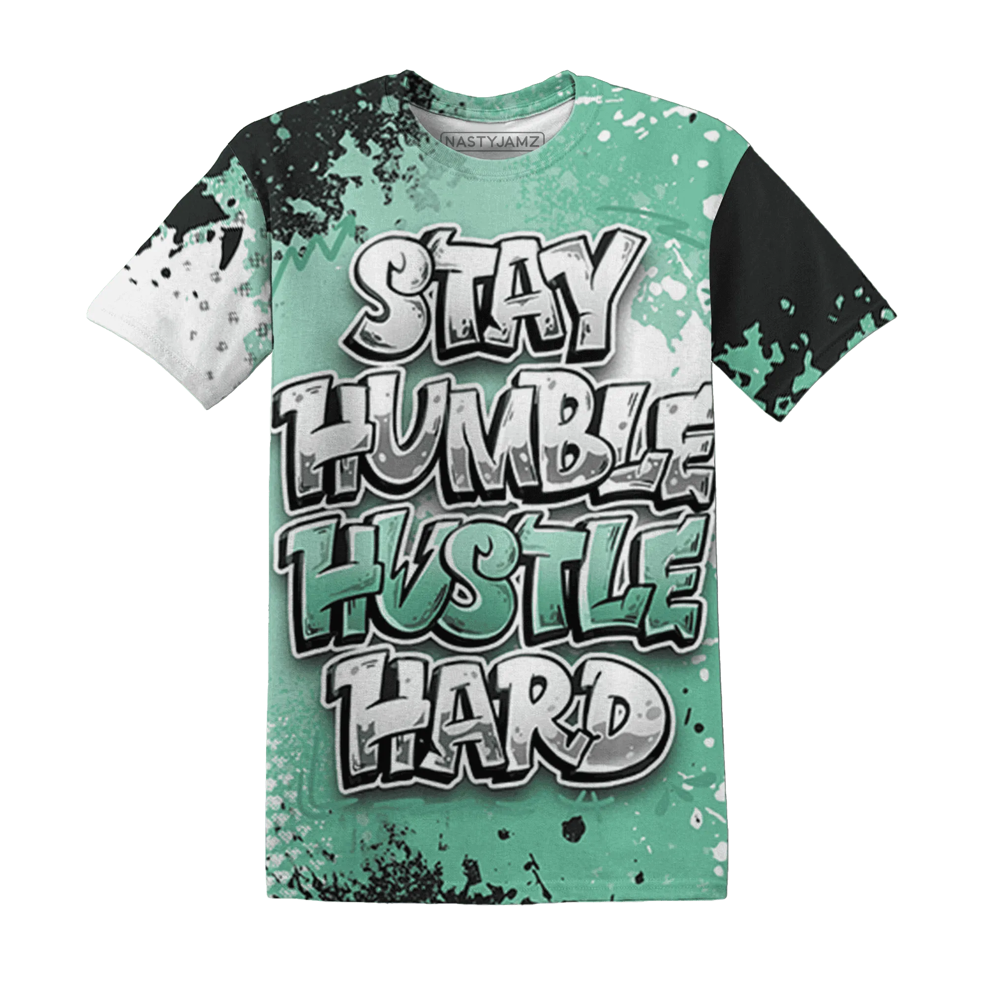 High-OG-Green-Glow-1s-T-Shirt-Match-Stay-Humble-Hustle-Hard-3D