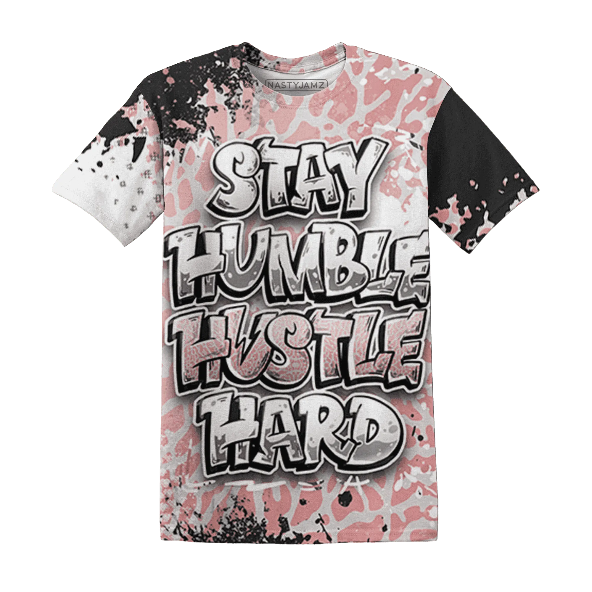 Red-Stardust-3s-T-Shirt-Match-Stay-Humble-Hustle-Hard-3D