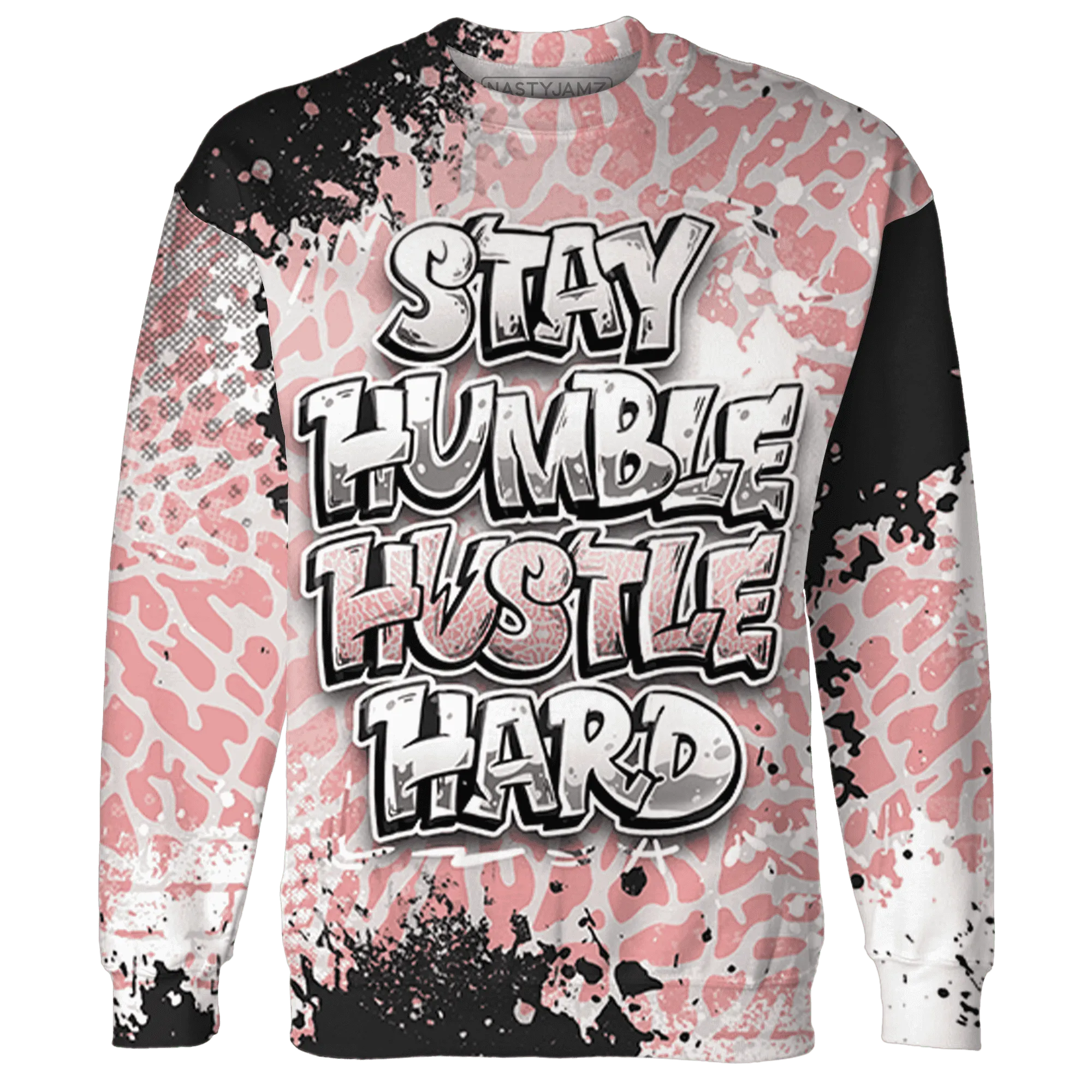 Red-Stardust-3s-Sweatshirt-Match-Stay-Humble-Hustle-Hard-3D