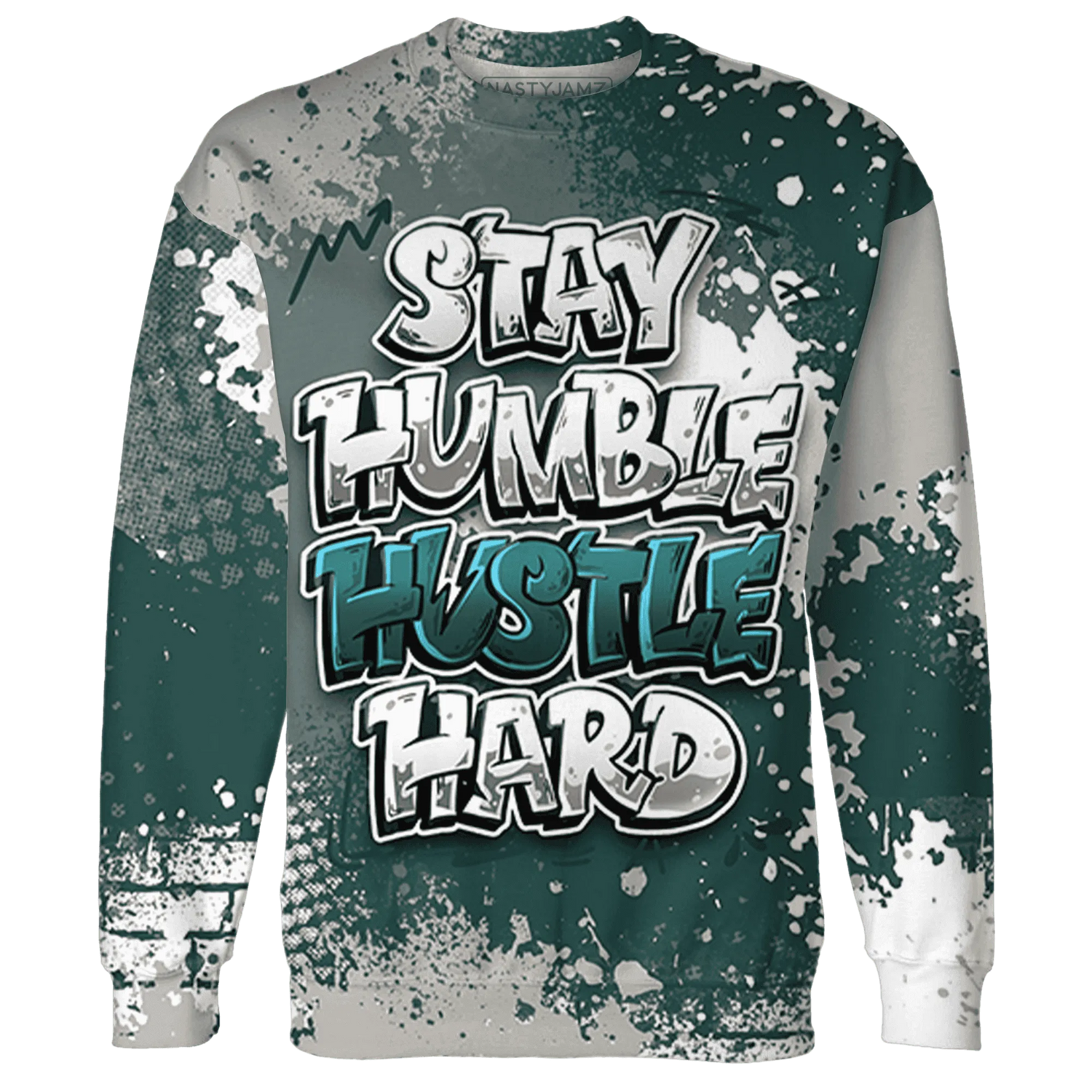 Oxidized-Green-4s-Sweatshirt-Match-Stay-Humble-Hustle-Hard-3D