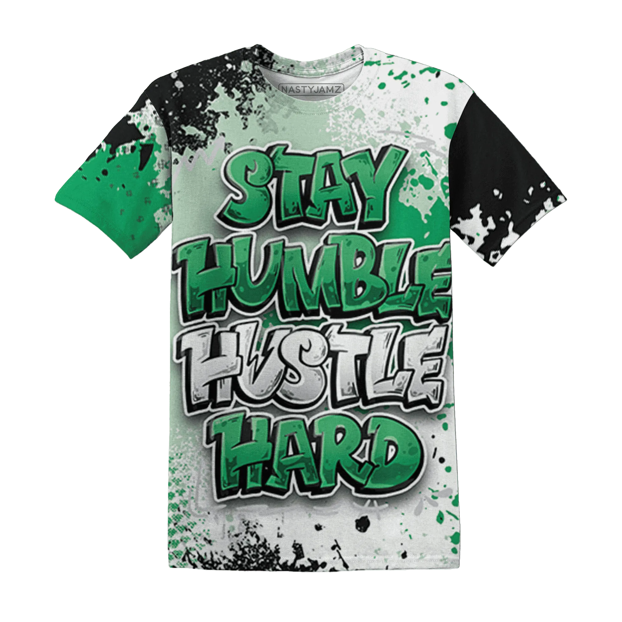 Lucky-Green-5s-T-Shirt-Match-Stay-Humble-Hustle-Hard-3D