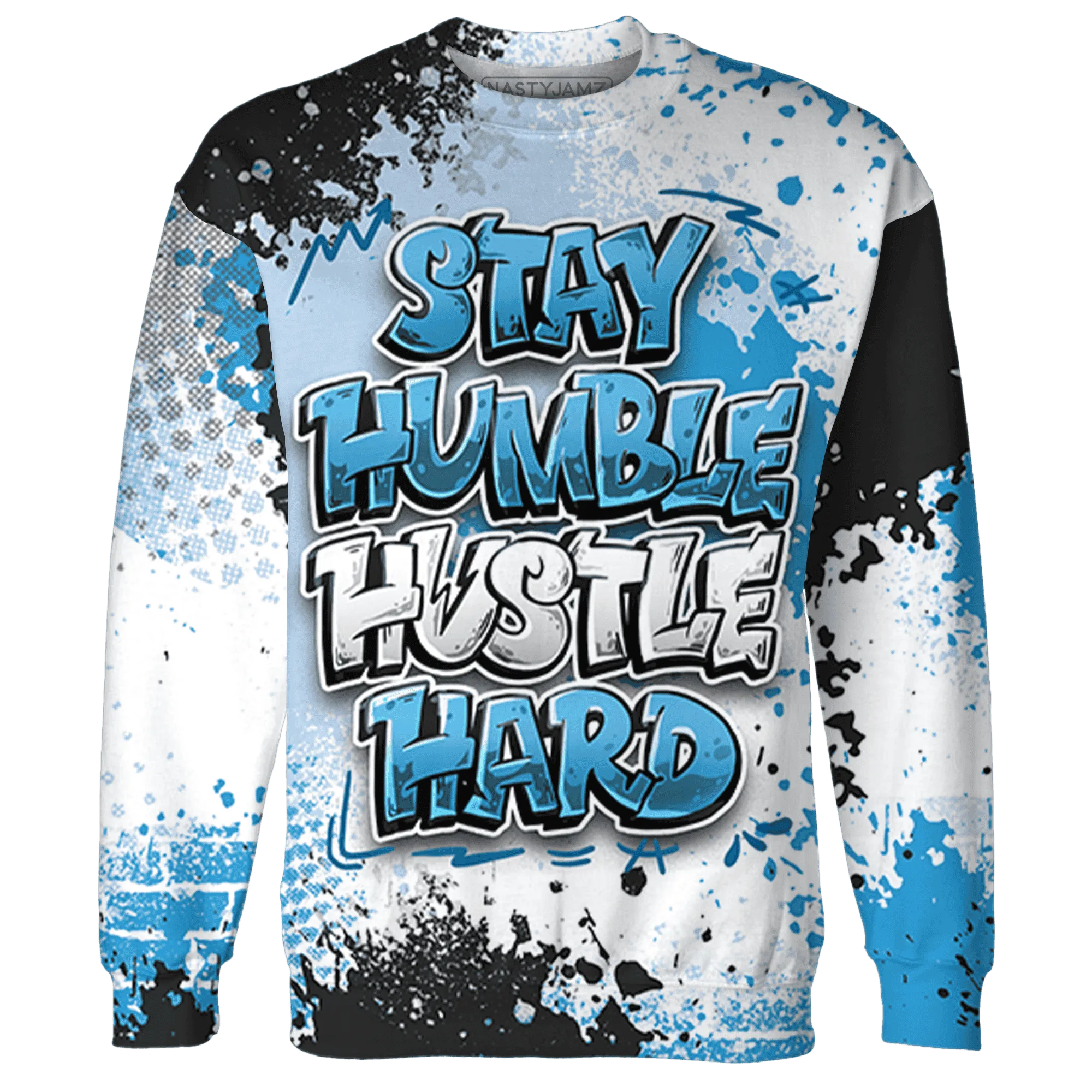 Powder-Blue-9s-Sweatshirt-Match-Stay-Humble-Hustle-Hard-3D