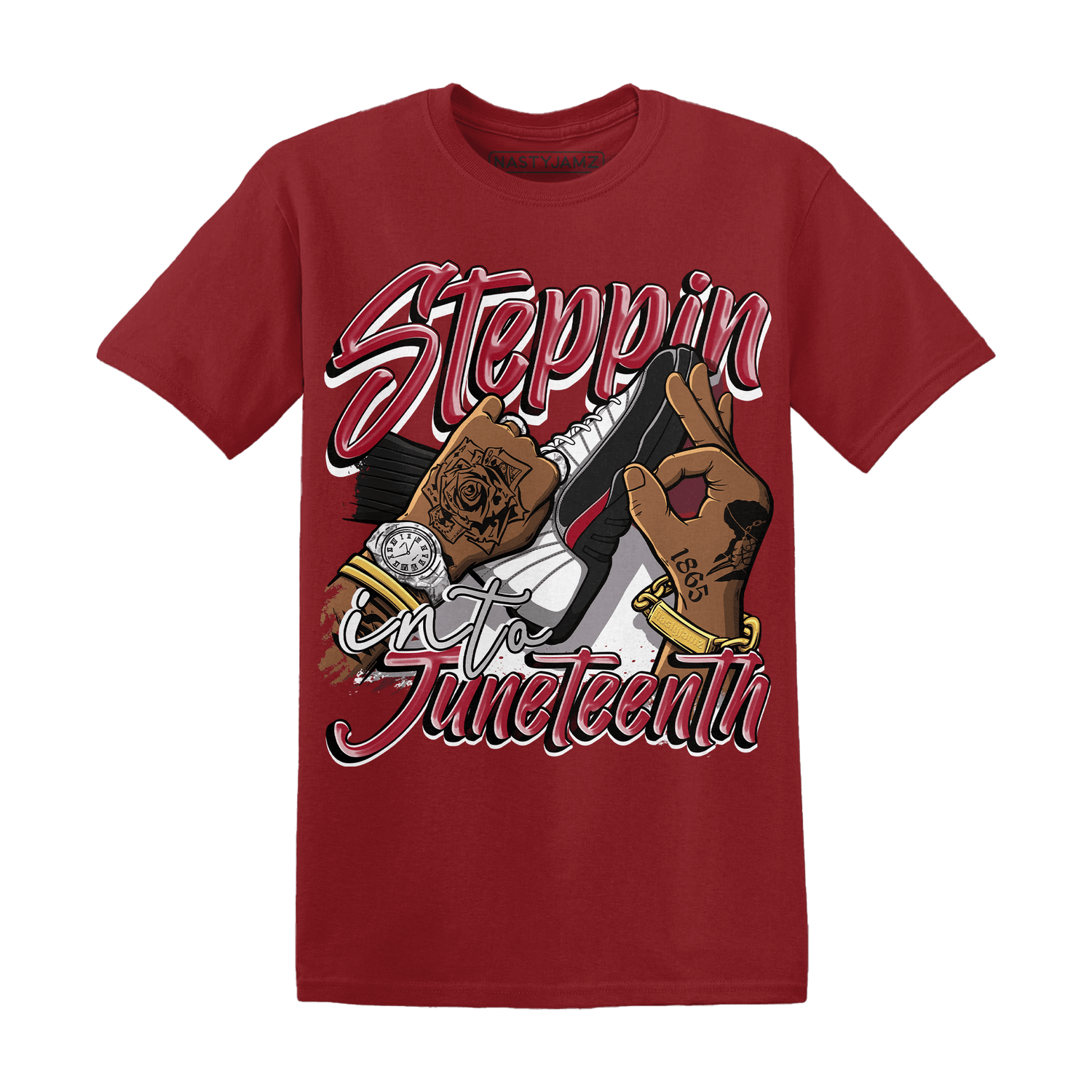 Retro Red Taxi 12s T Shirt Match Step Into Juneteenth - NastyJamz