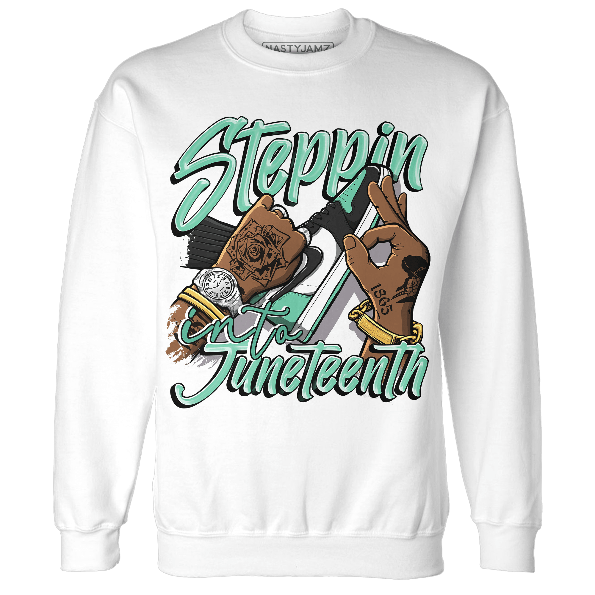 High OG Green Glow 1s Sweatshirt Match Step Into Juneteenth - NastyJamz